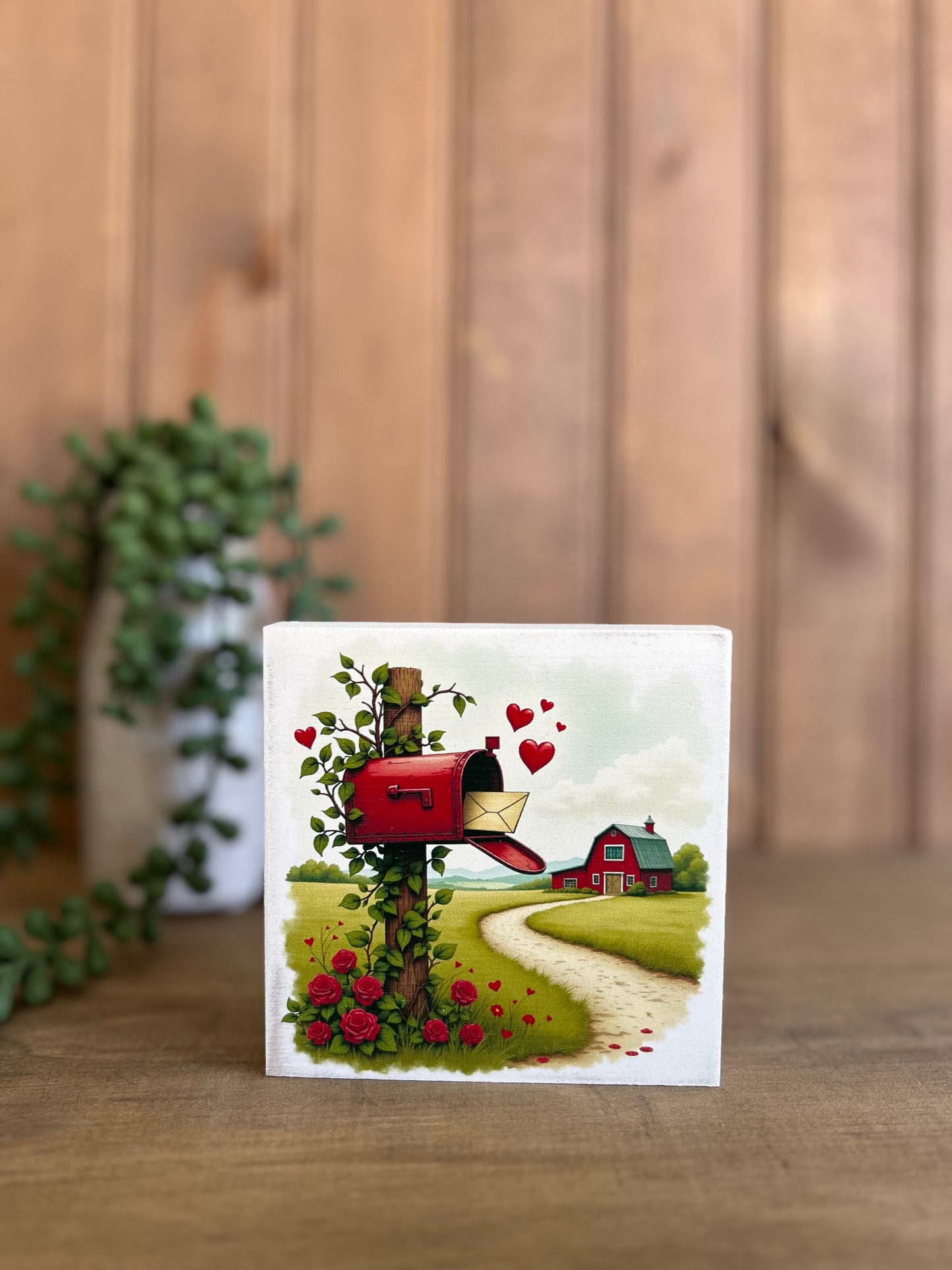Valentine’s Day Mail - Rustic Wood Valentine’s Day Sign