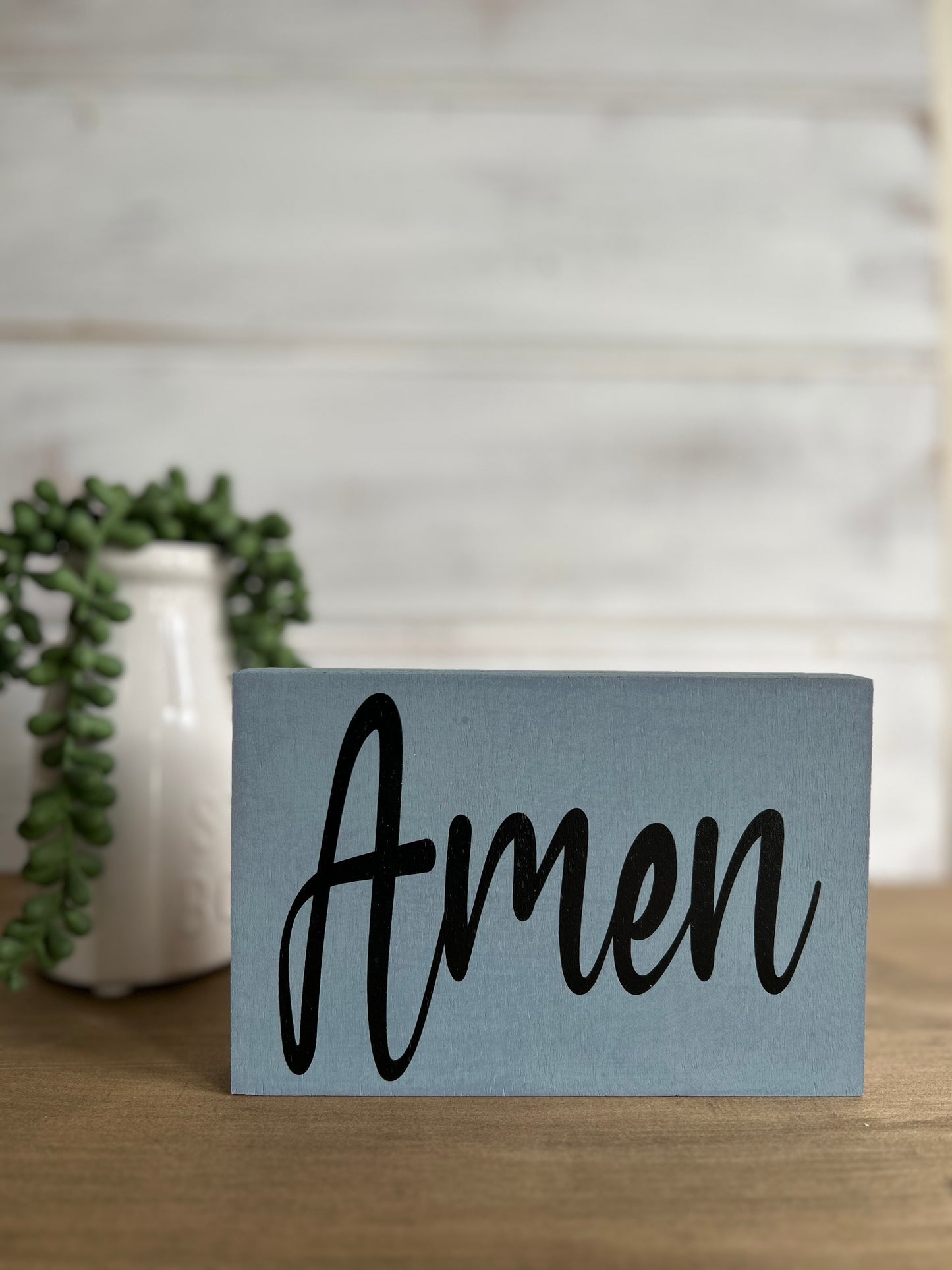 Amen - Rustic Wood Christmas Shelf Sitter