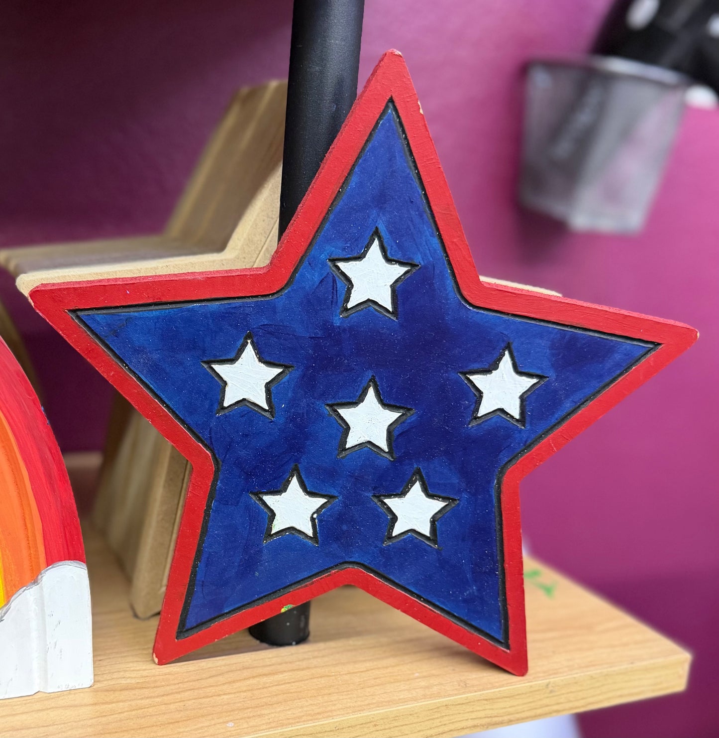 DIY Wood Carved Patriotic Star