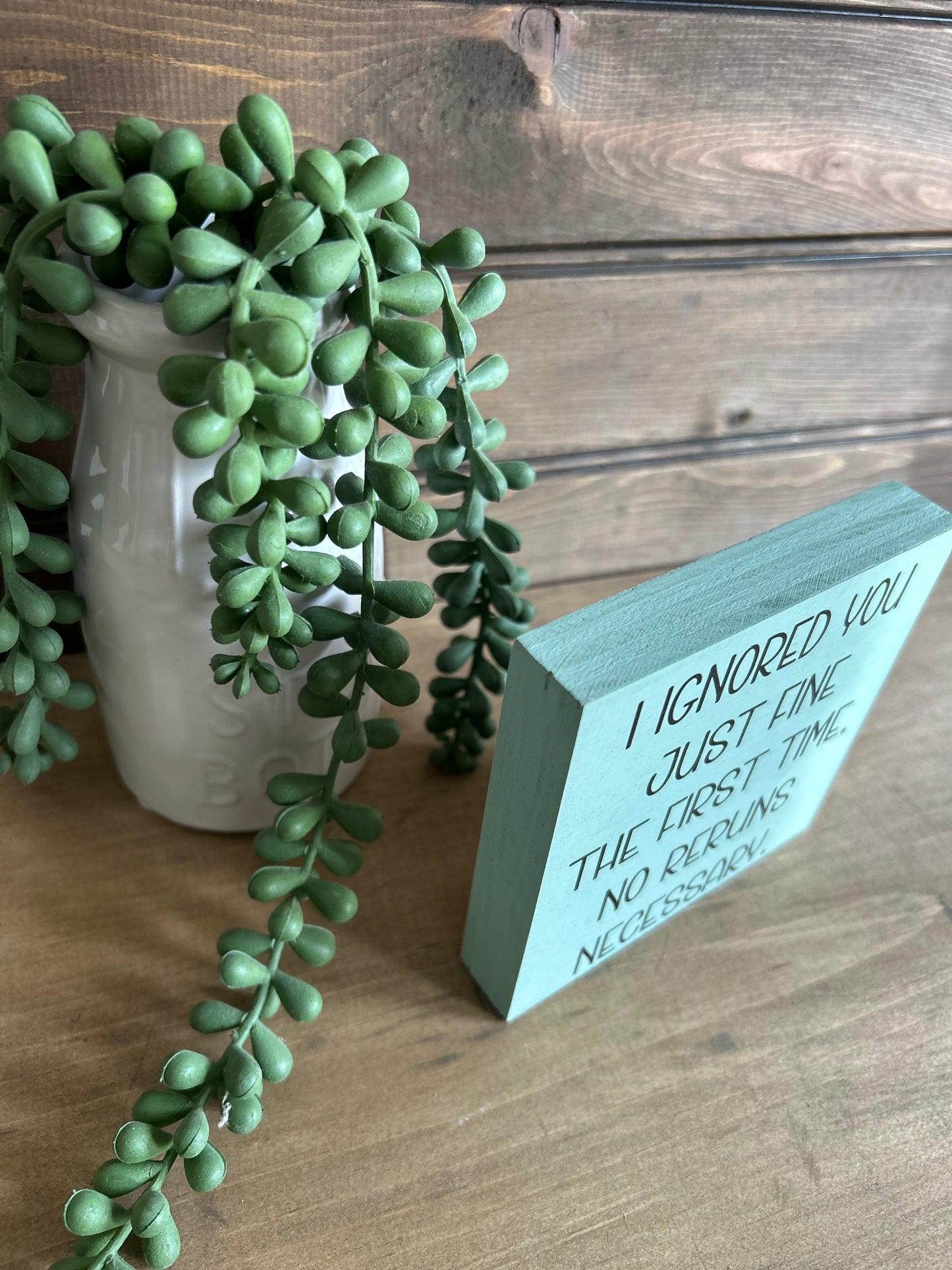 I Ignored You Just Fine - Funny Home Decor Wood Sign