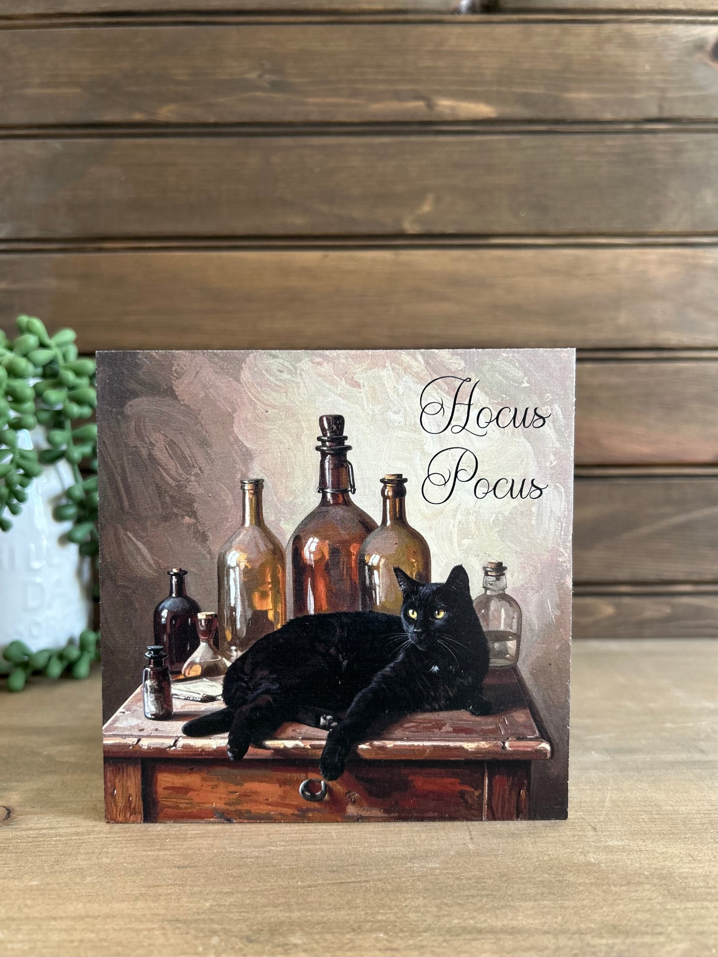 Hocus Pocus with Black Cat Wood Sign - Fall/Halloween Decor