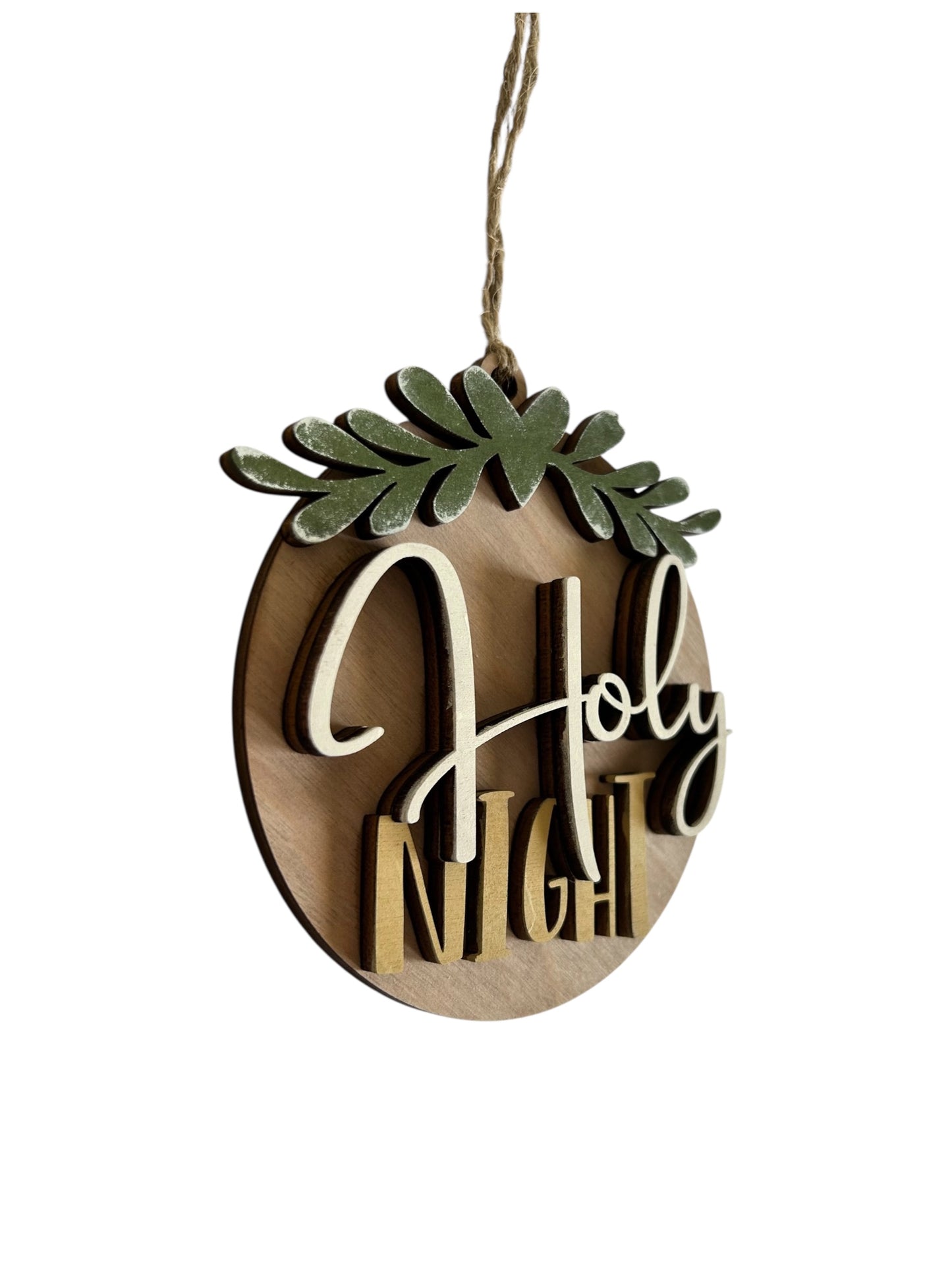 Holy Night- Layered Wood Christmas Ornament