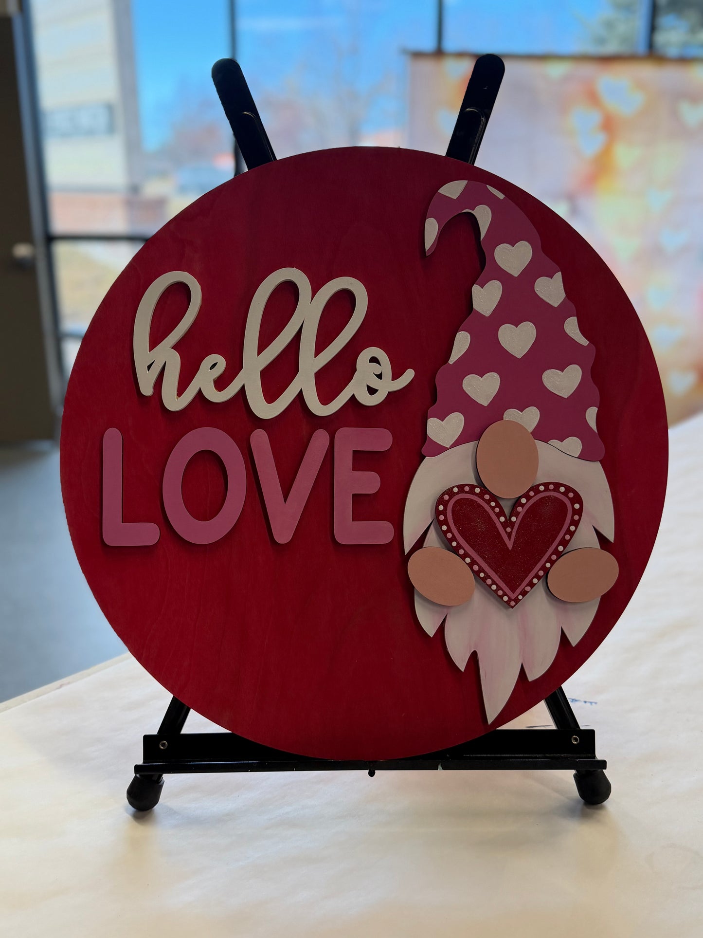 Hello Love DIY Wood Gnome Round