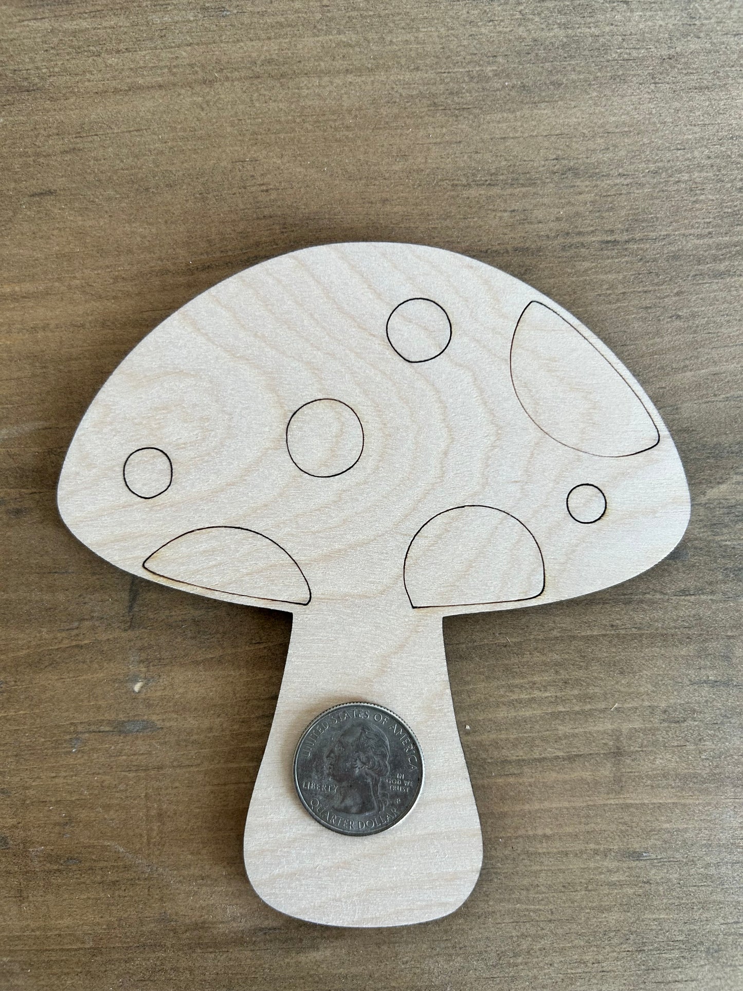 DIY Thin Blanks - Wood Mushroom - Pack of 4