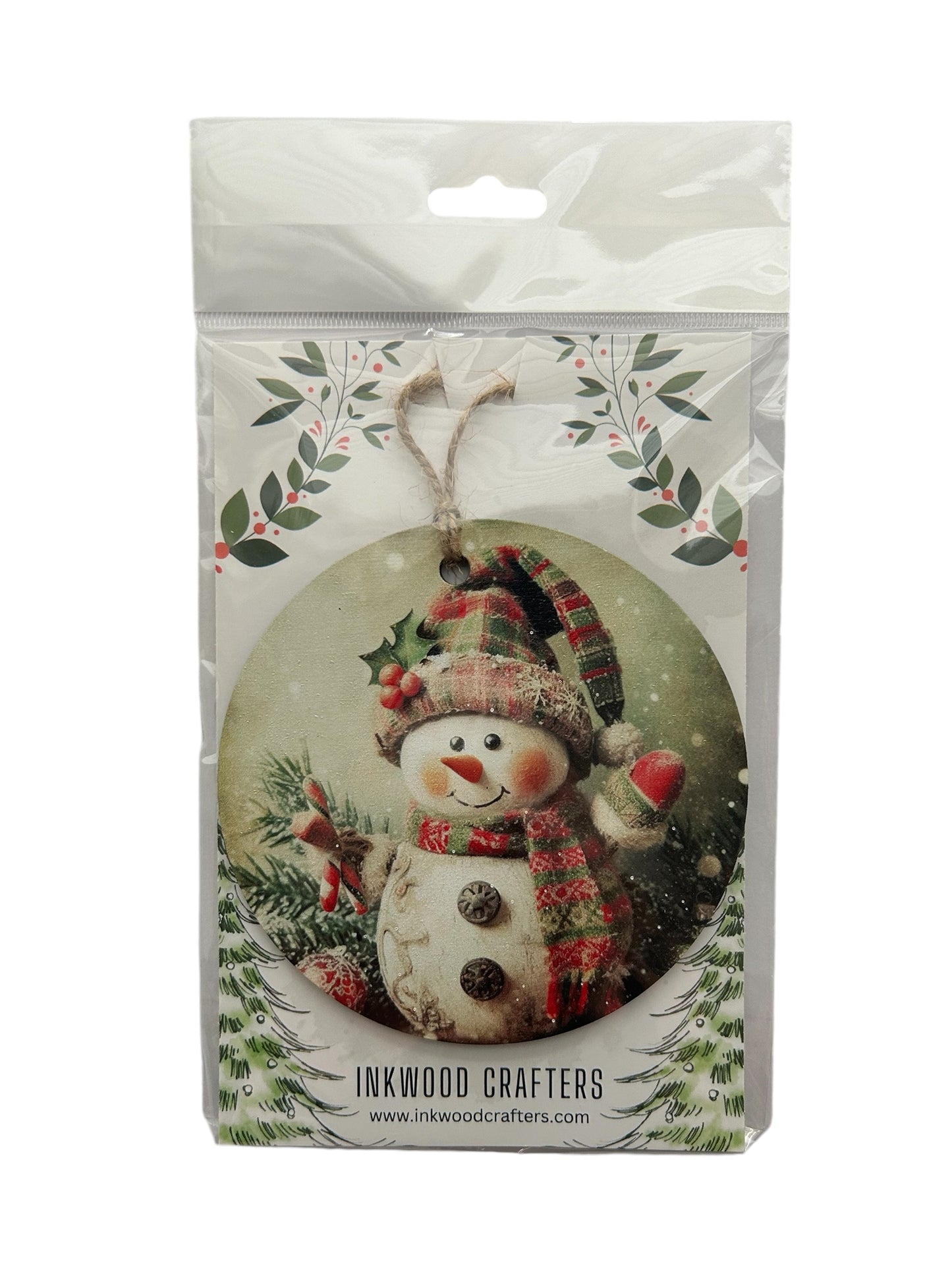 Vintage Snowman - Cute Wood Christmas Ornament