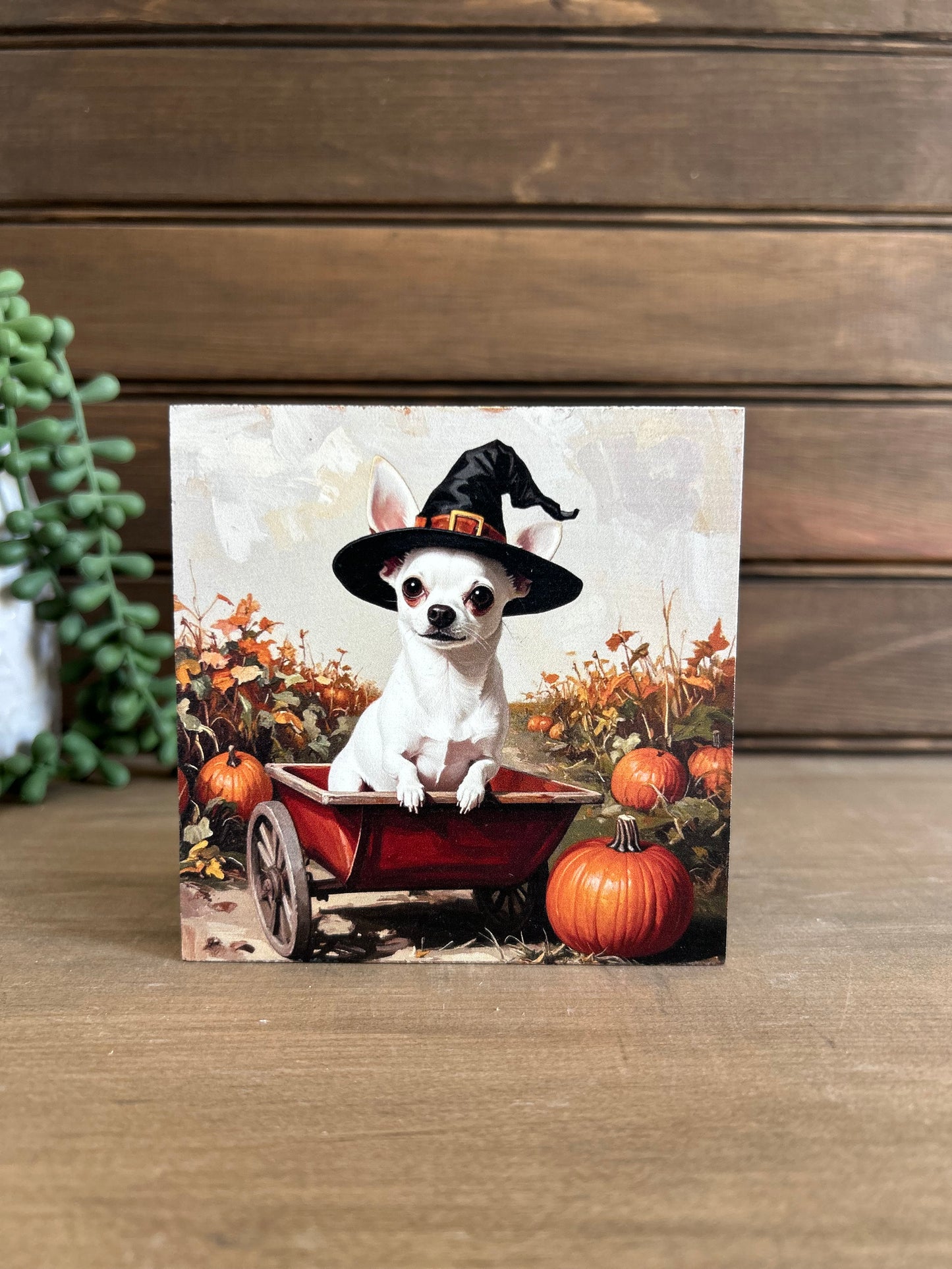 Halloween Chihuahua Wood Sign - Fall Pet Home Decor