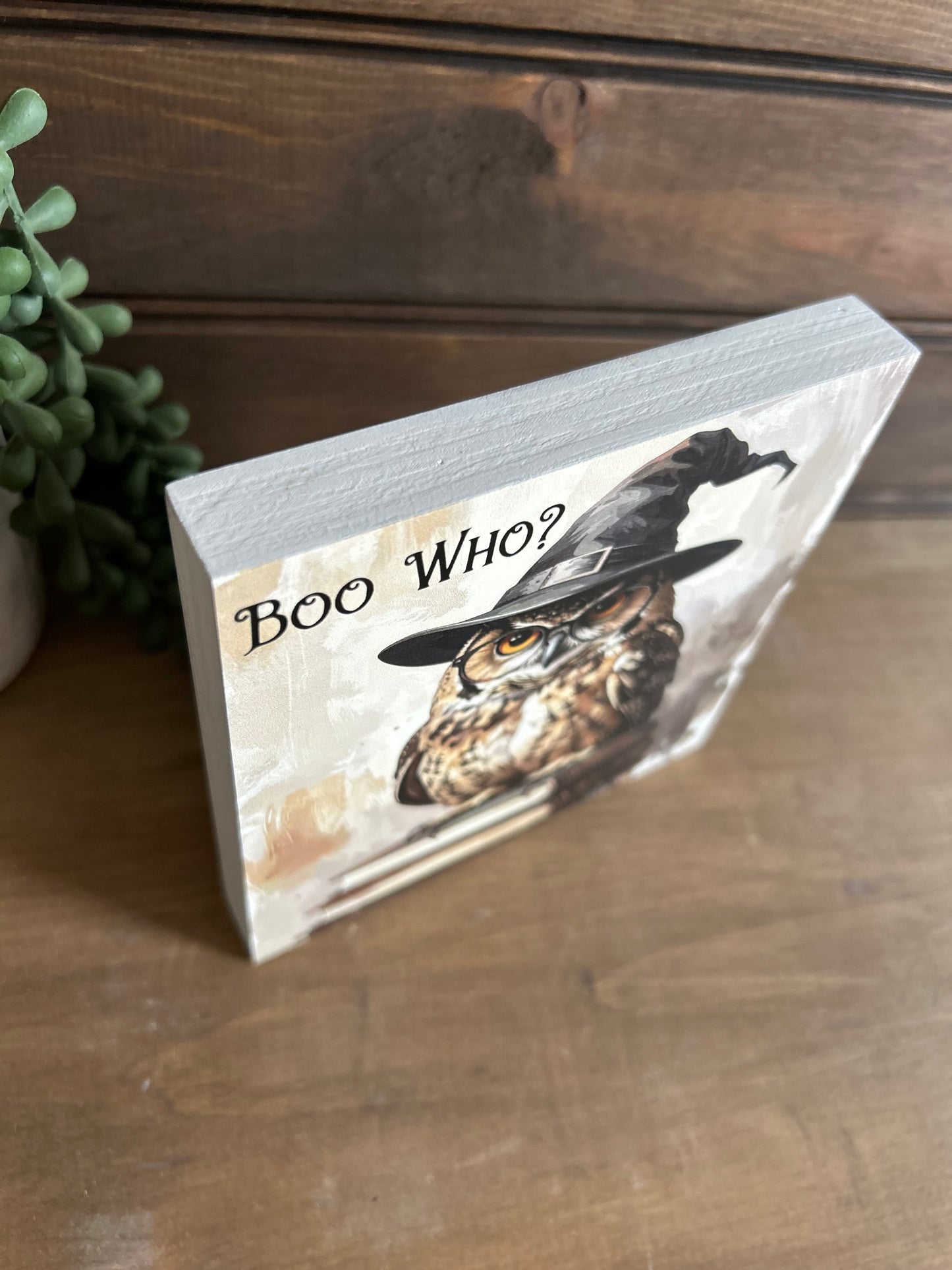 Boo Who? Halloween Owl Wood Sign - Fall/Halloween Decor