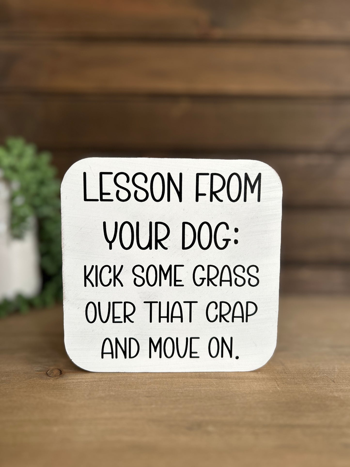 Lesson From Your Dog- Funny Wood Sign Pet Decor