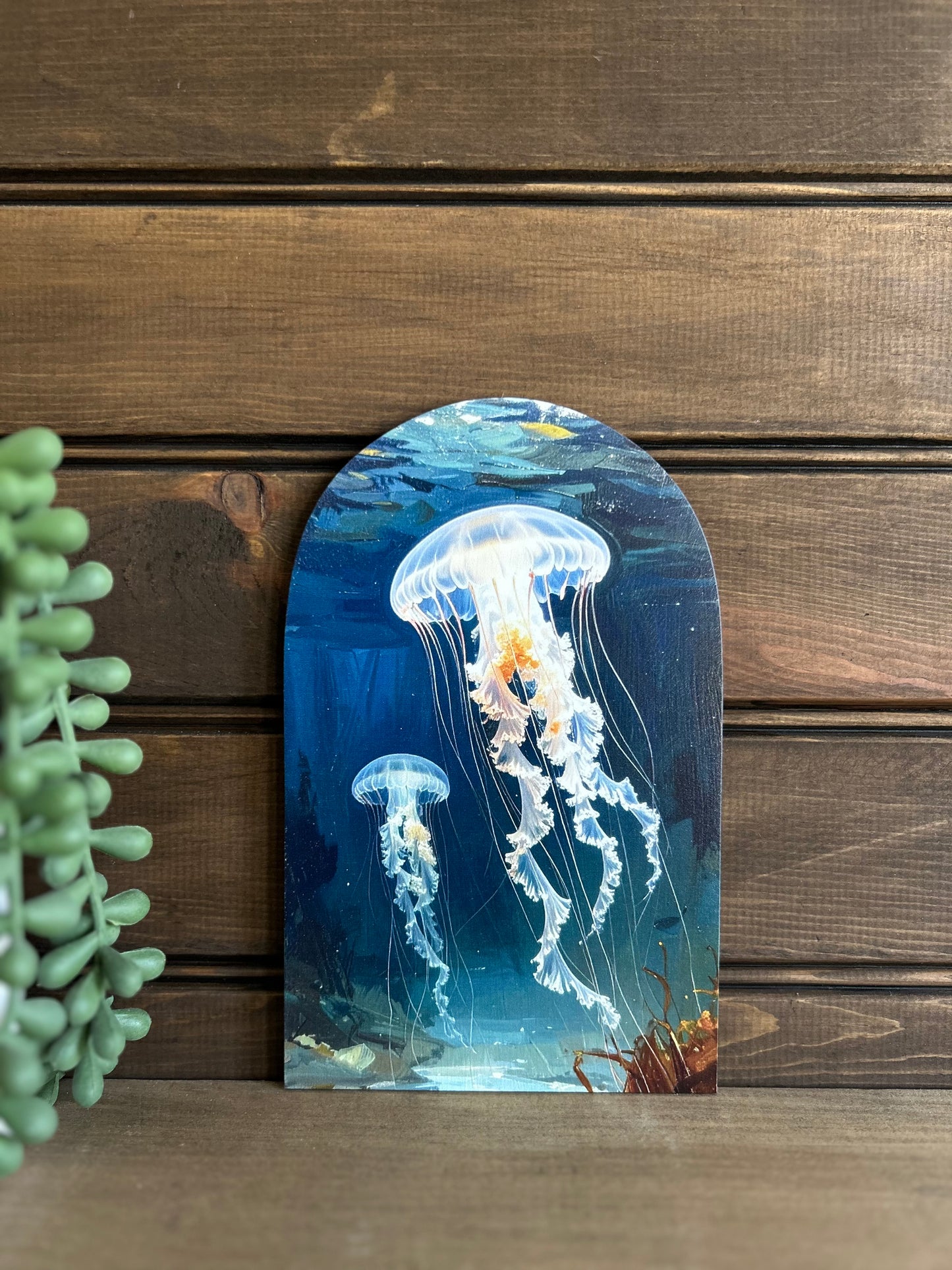 Jellyfish - Printed Wood Arch - Beach Decor