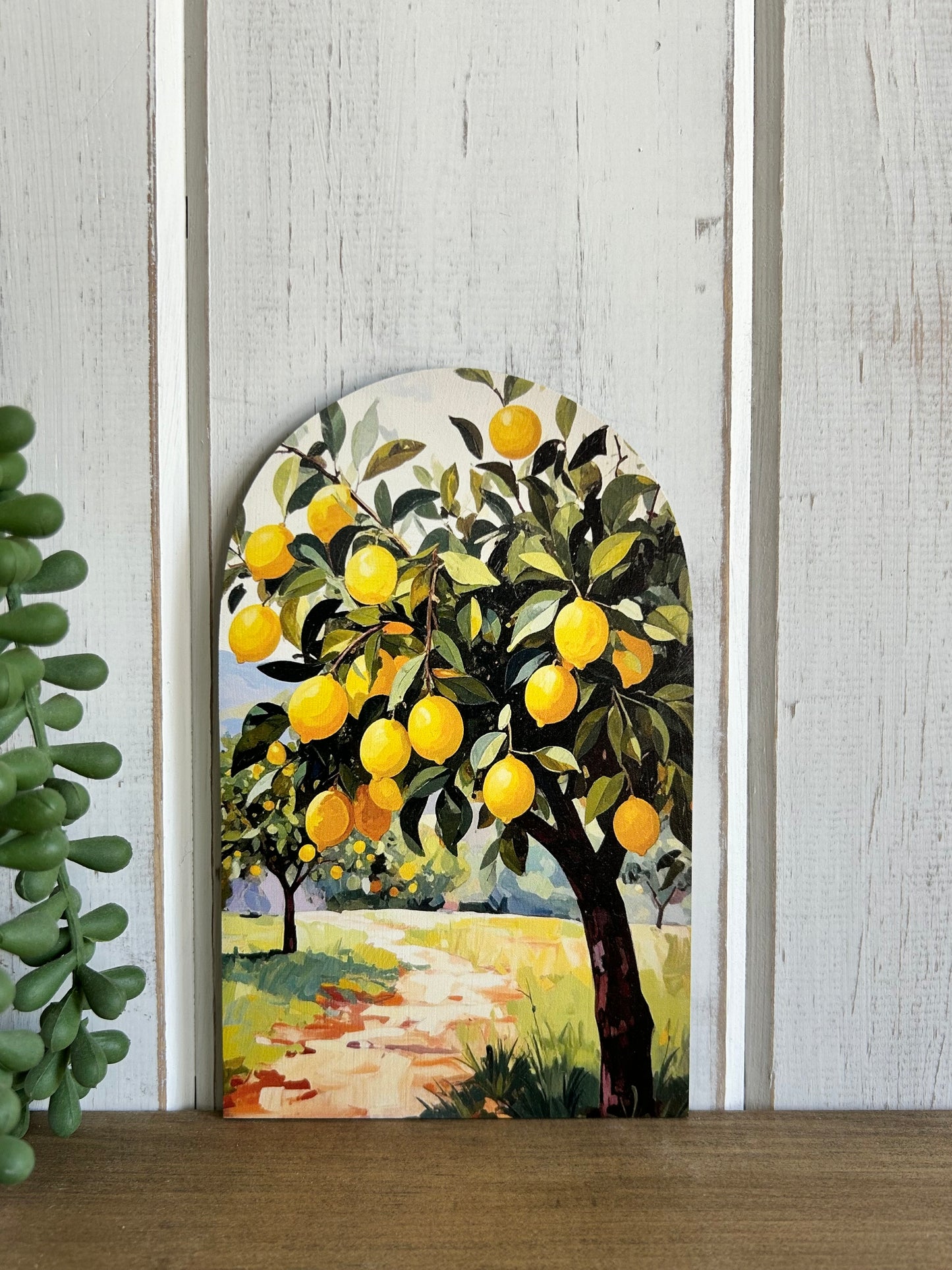 Lemon Tree - Printed Wood Arch - Floral Decor