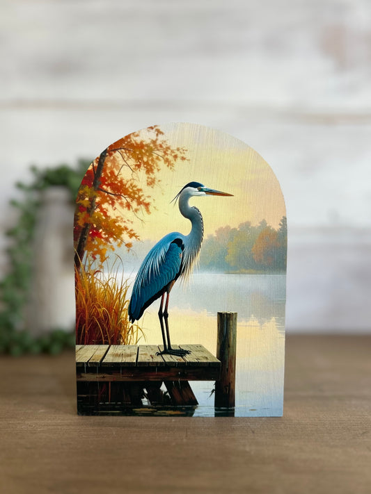 Heron Coastal Wood Arch - Farmhouse Country Decor