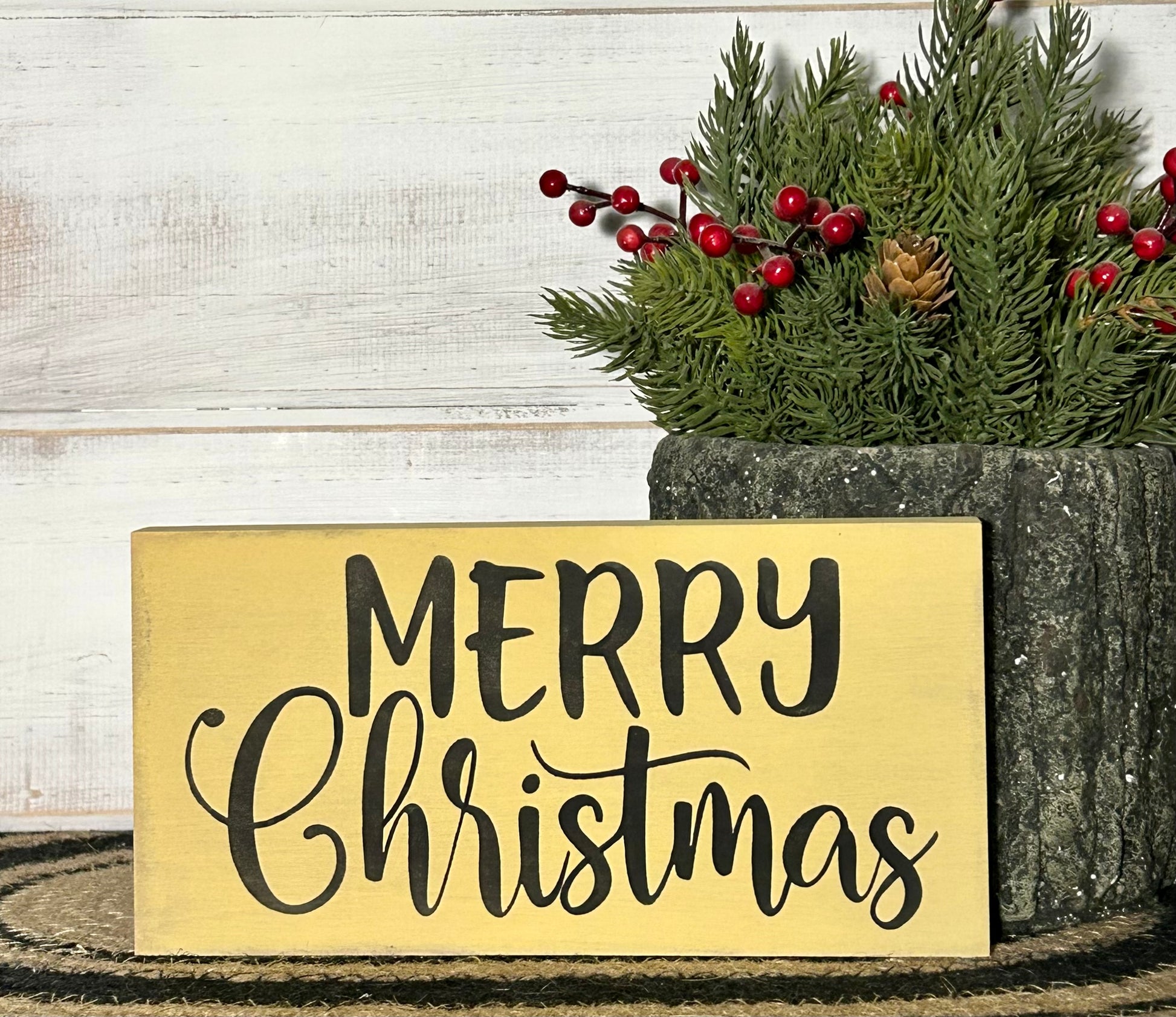 "Merry Christmas" wood sign