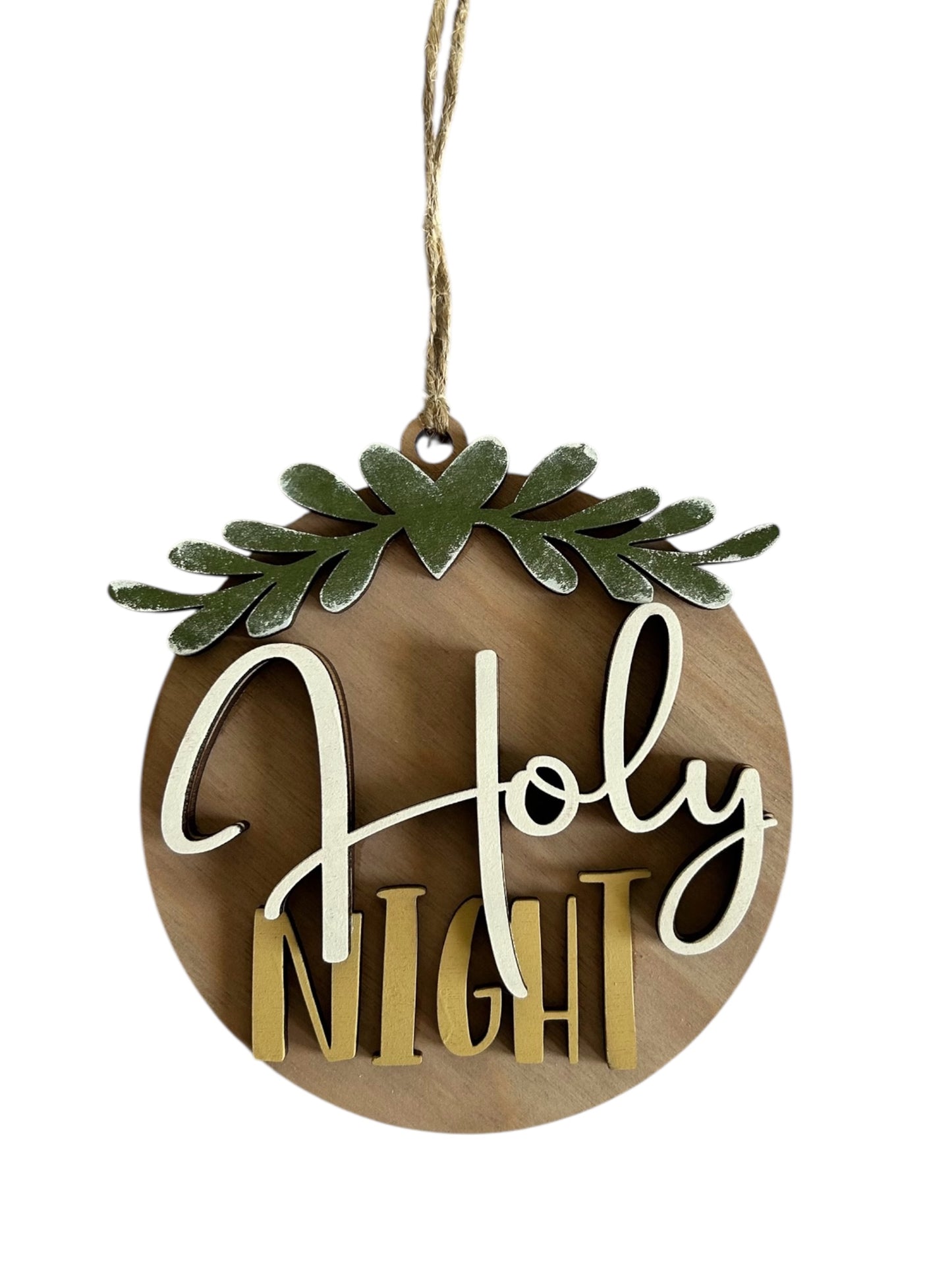 Holy Night- Layered Wood Christmas Ornament