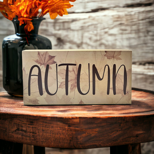 AUTUMN - Fall/Autumn Word Block Wood Sign