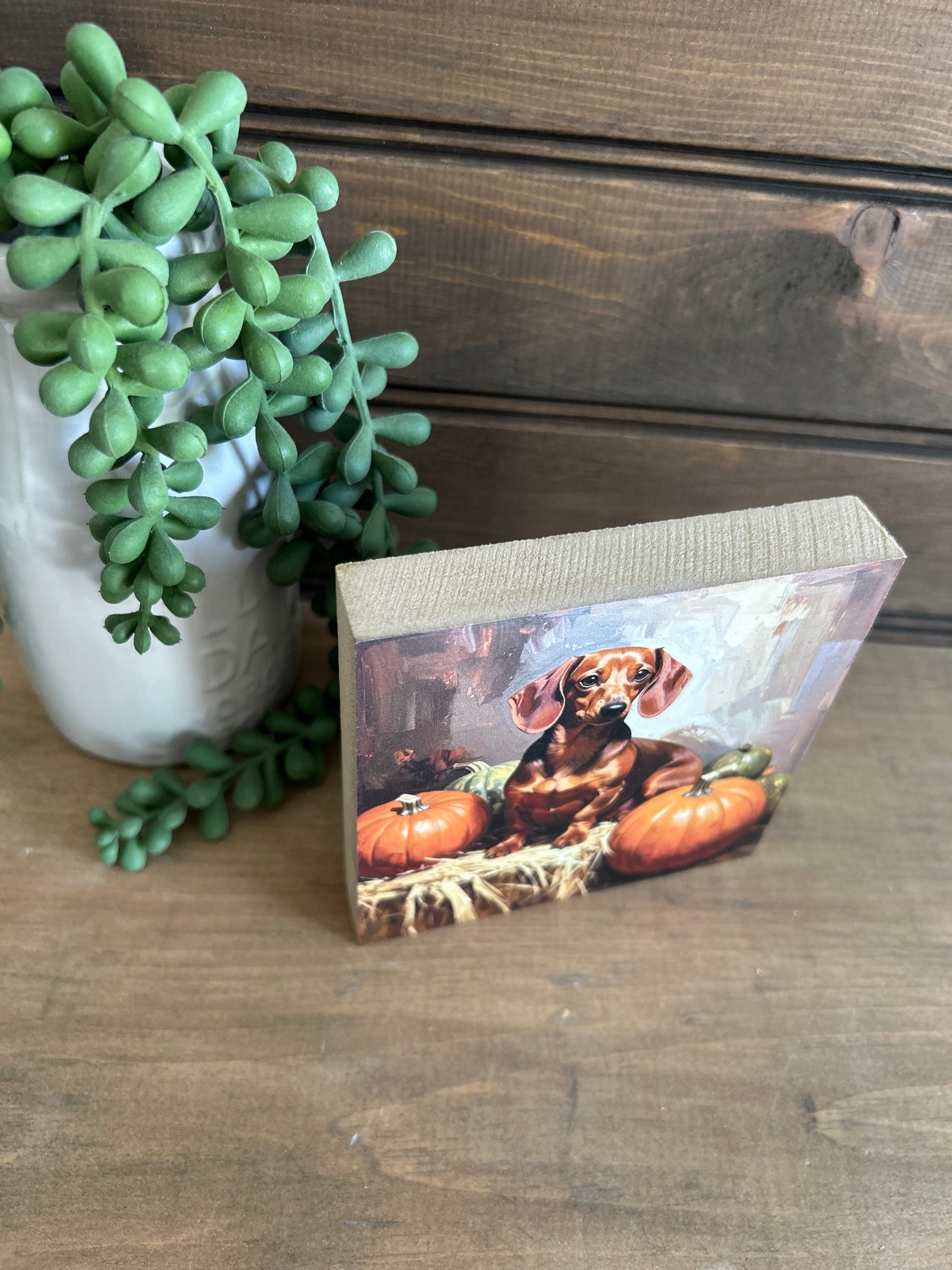 Fall Dachshund Dog Wood Sign - Fall Pet Home Decor