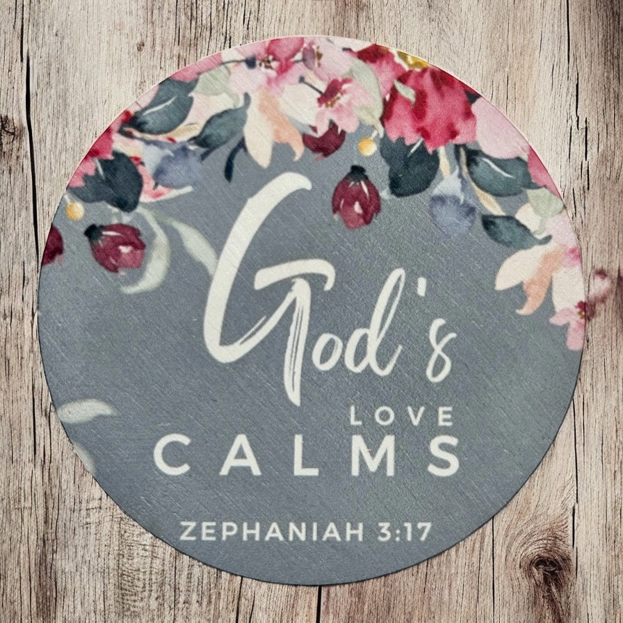 God’s Love Calms - Wood Faith Based Scripture Magnet