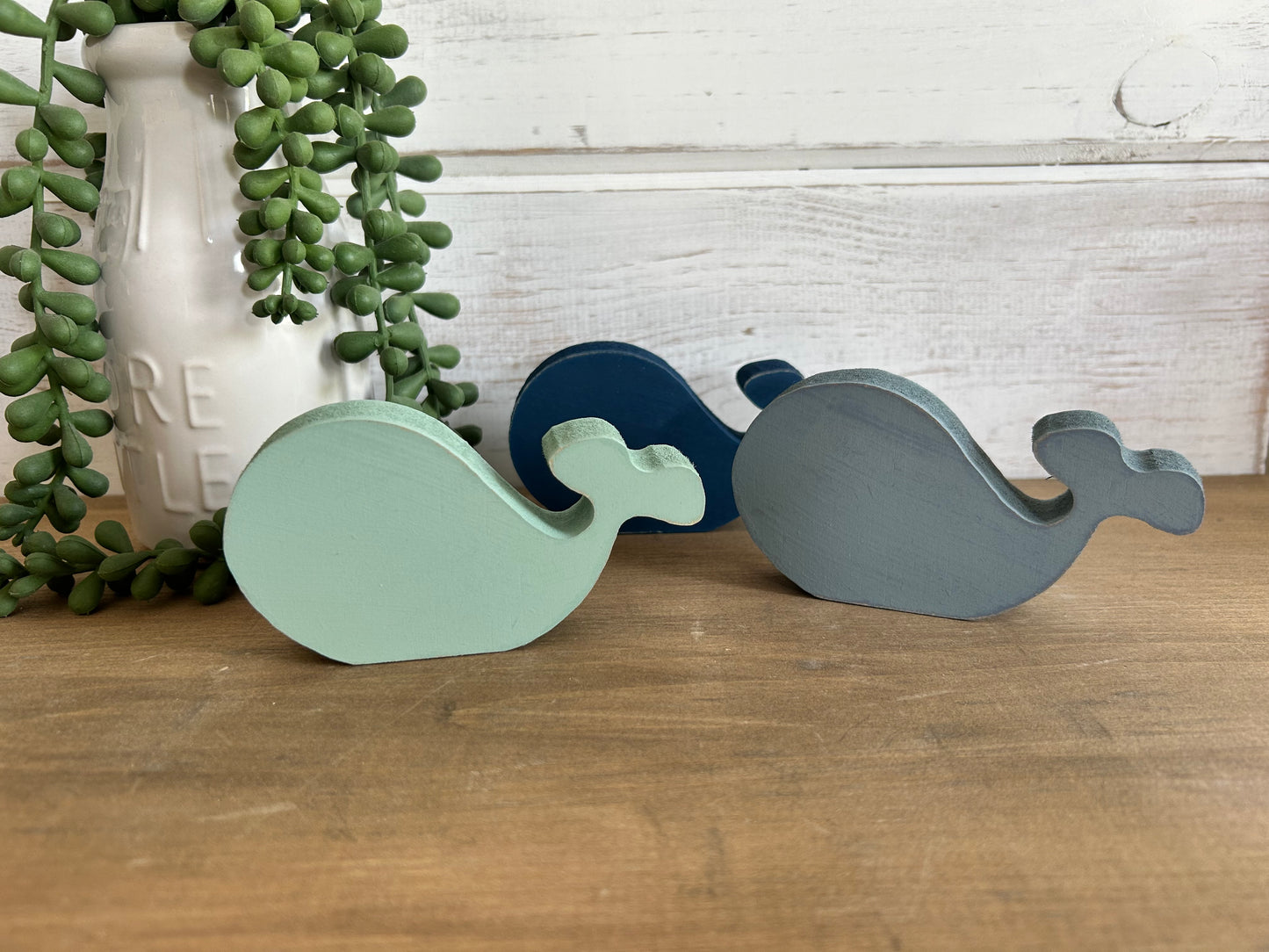 MINI Whale Wood Bowl Fillers & Table Top Decor - Set of 3