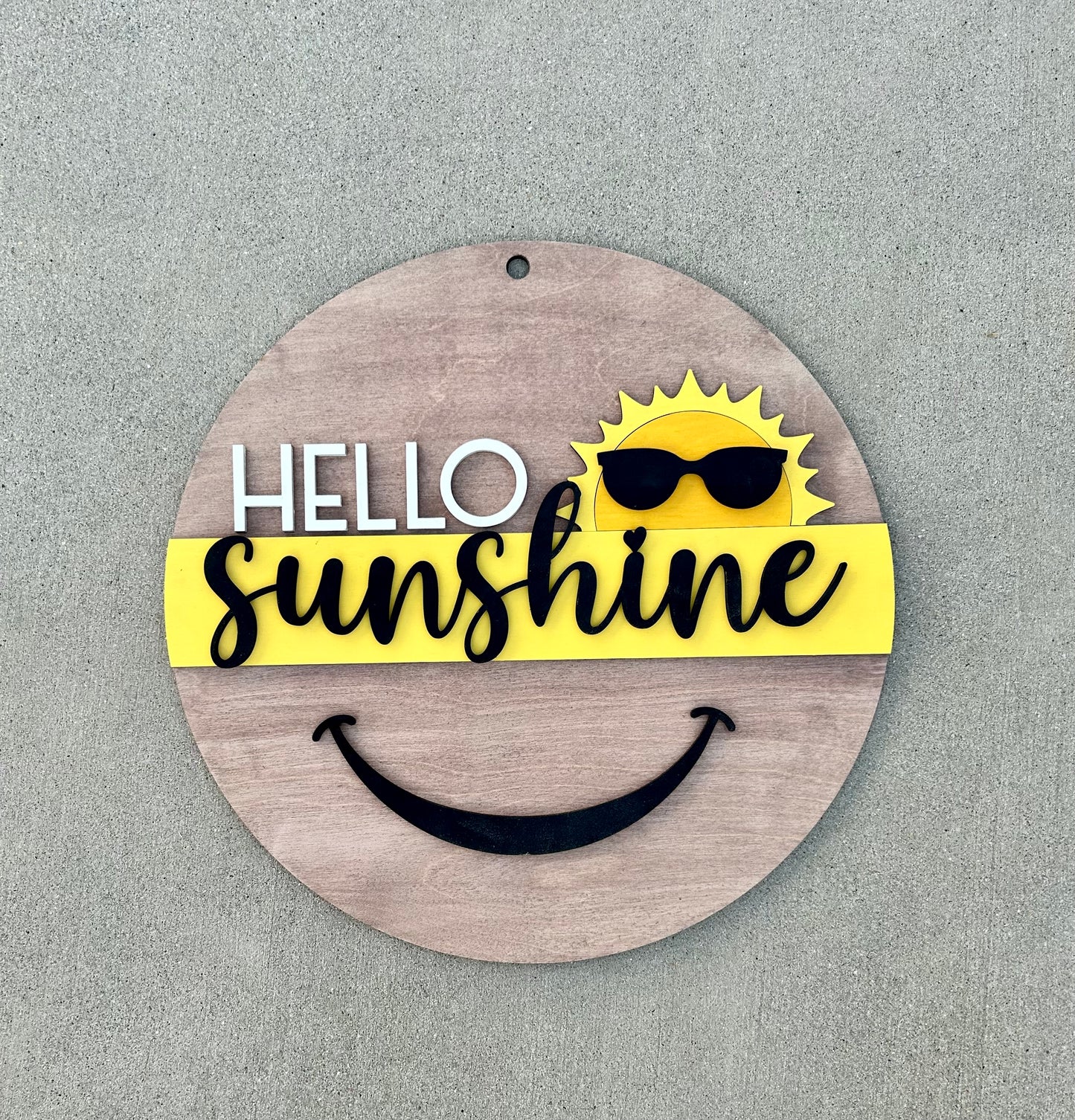 Hello Sunshine Wood Door Hanger