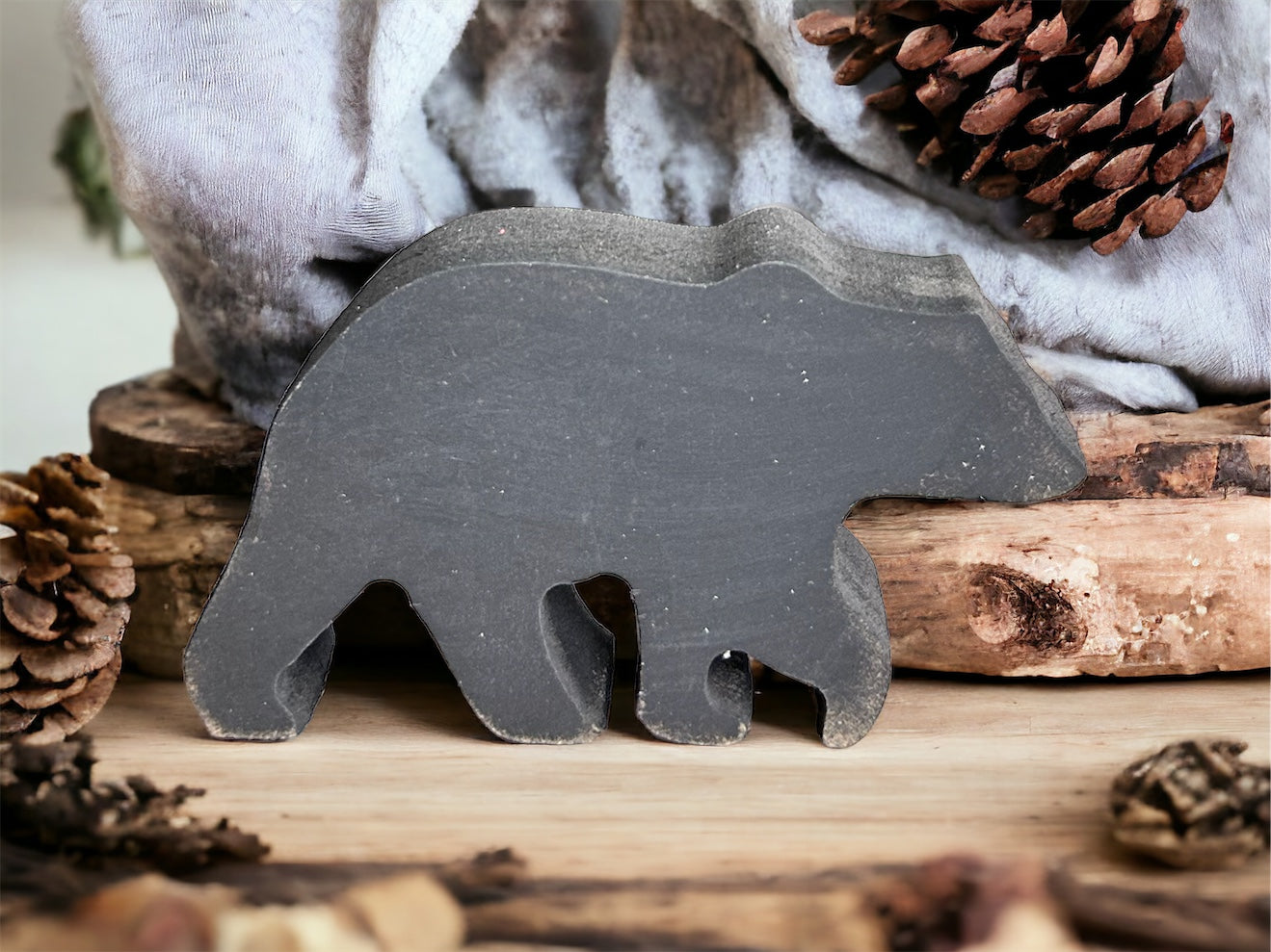 Primitive/Rustic Wood Bears- Papa Bear-Mama Bear-Baby Bear