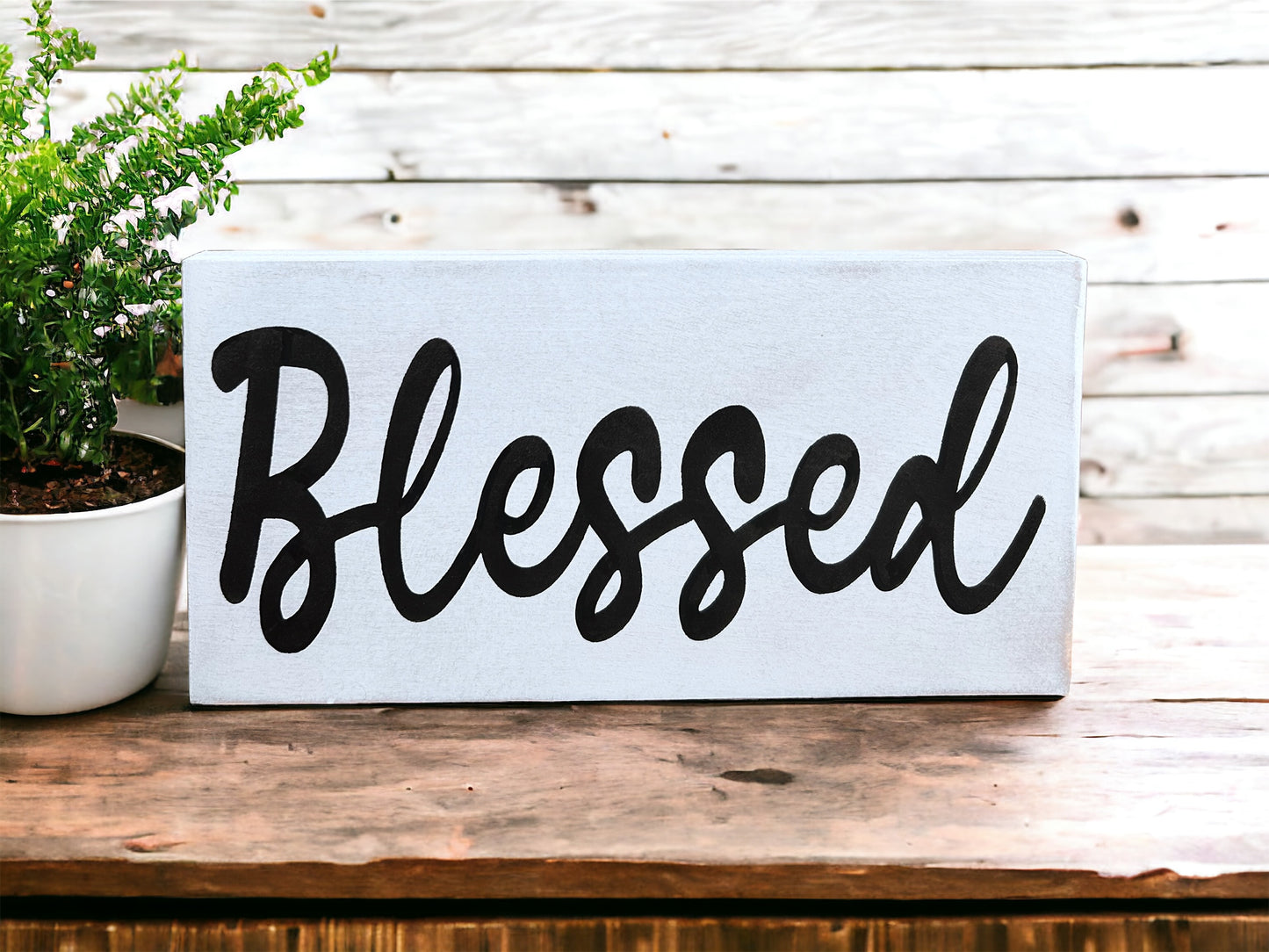 Blessed - Rustic Shelf Sitter
