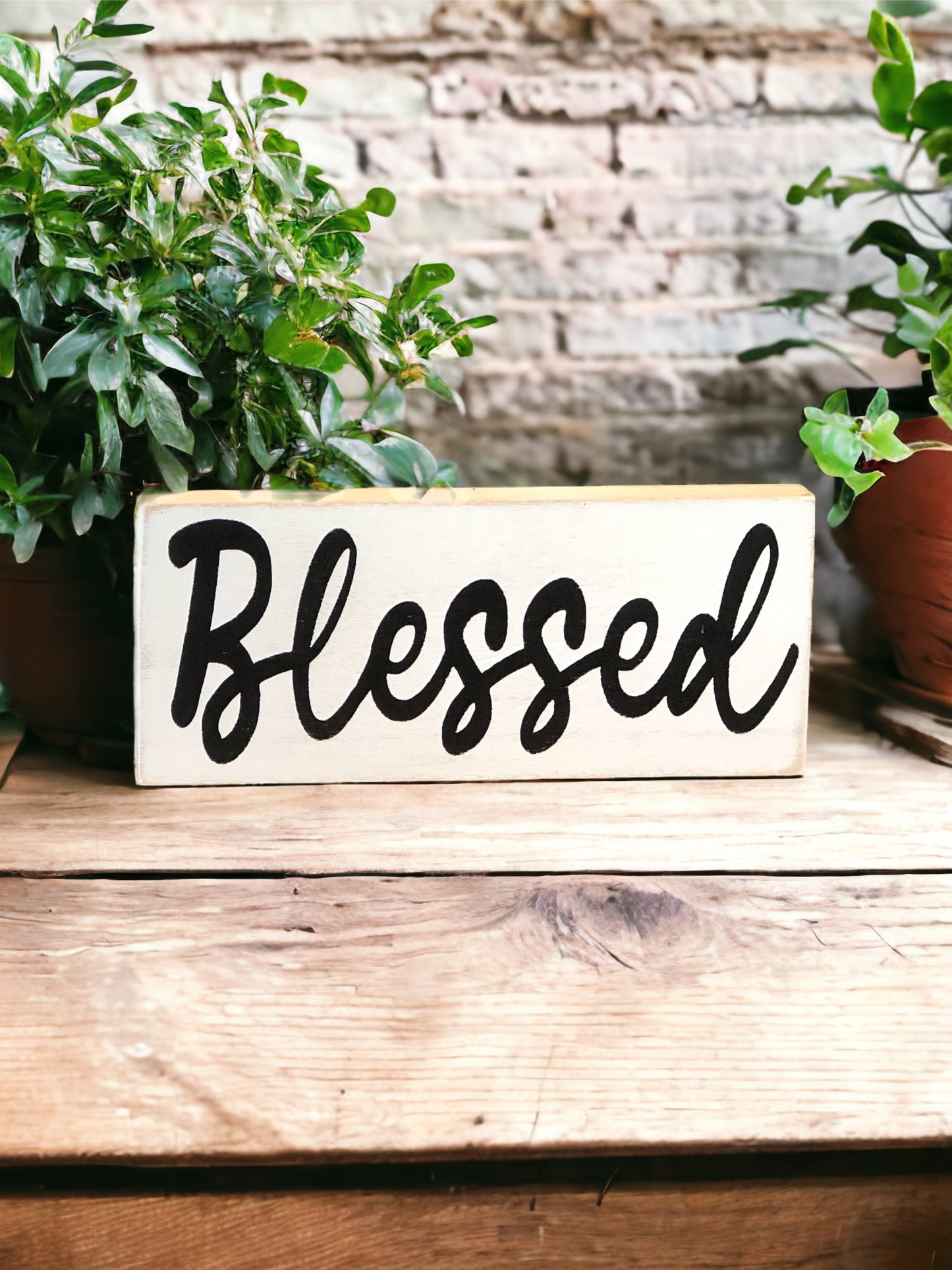 "Blessed" wood sign