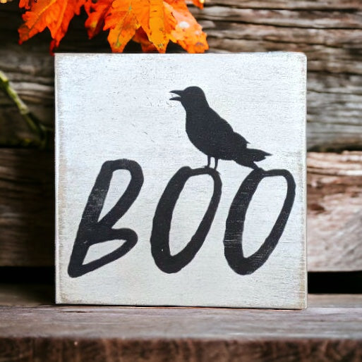 Primitive/Rustic Boo Halloween Shelf Sitter