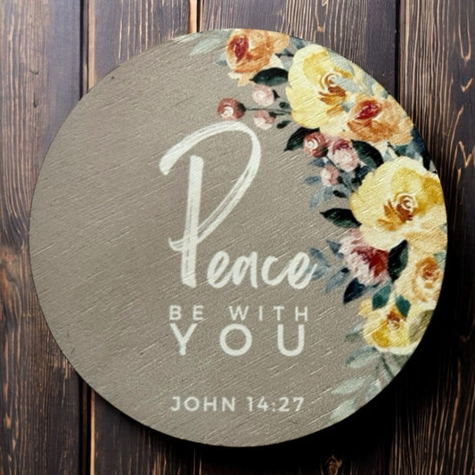 Peace Be With You - Wood Faith Based Scripture Magnet