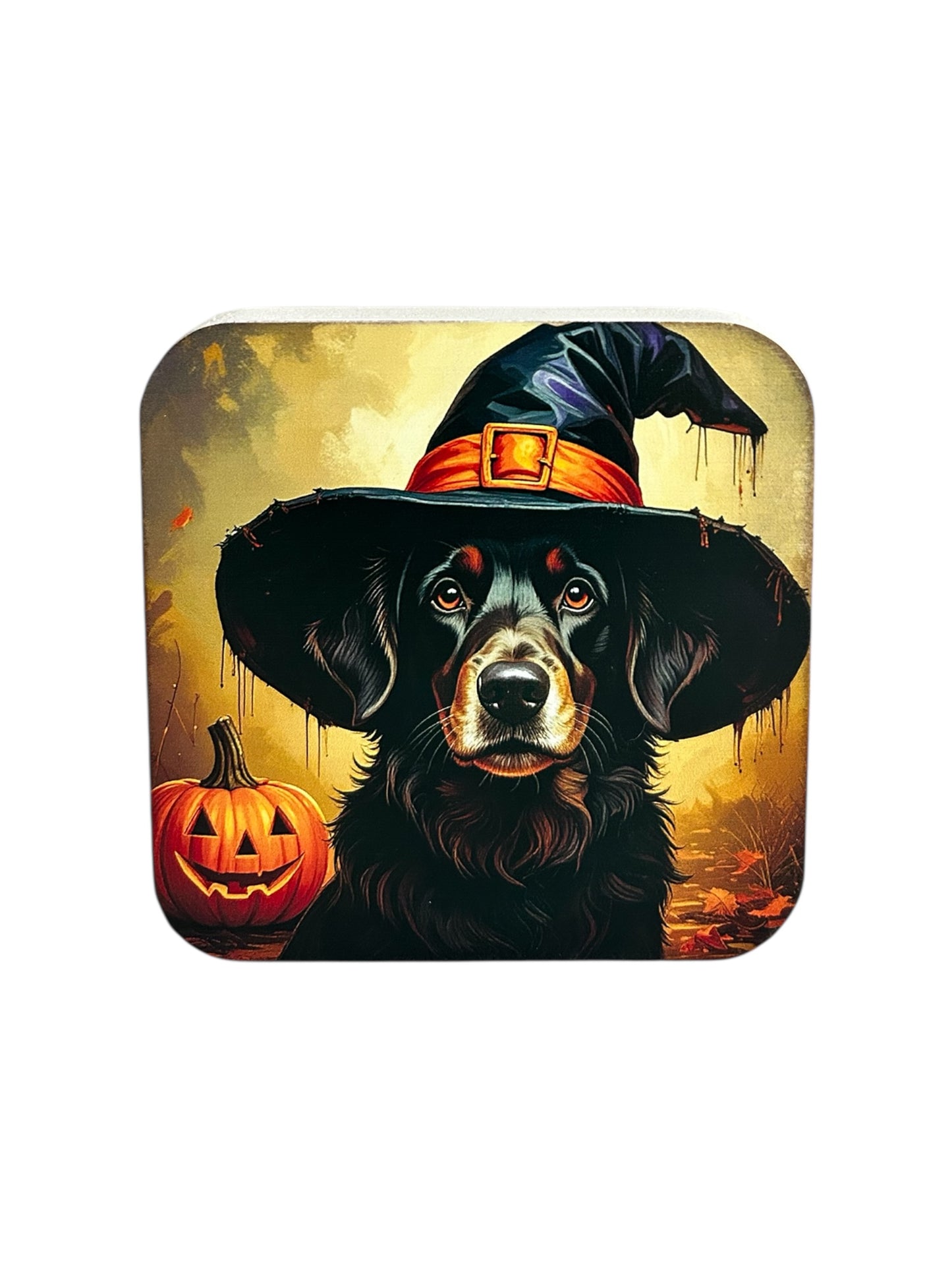 Dog Witch Black- Halloween 2025 Fall Decor Rustic Wood Sign