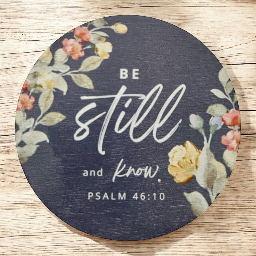 Be Still and Know - Wood Faith Based Scripture Magnet 