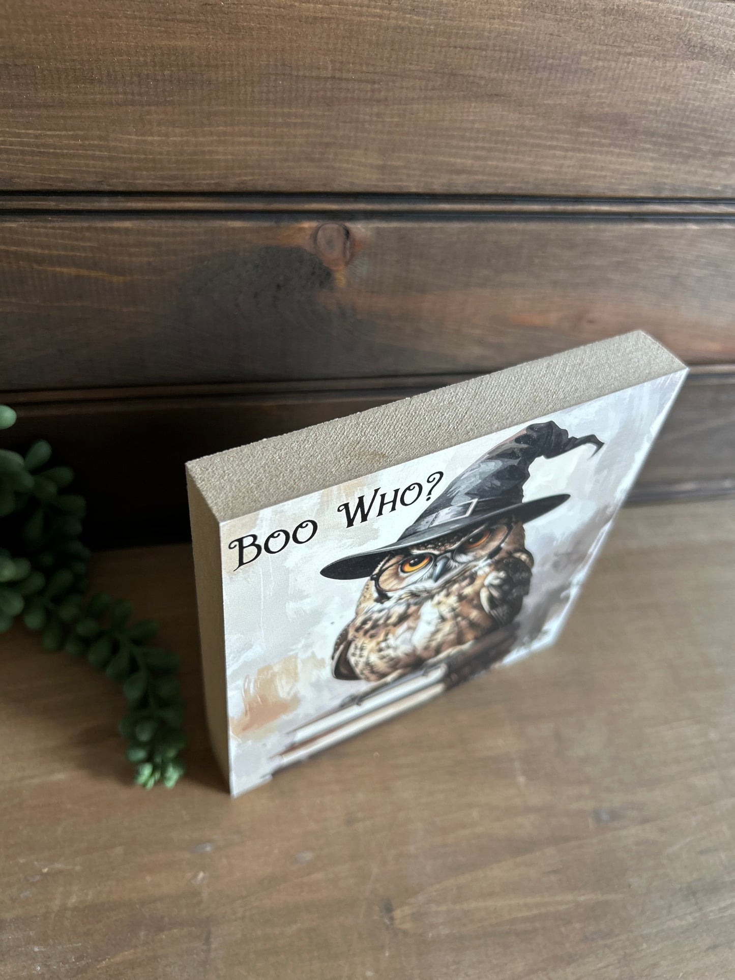 Boo Who? Halloween Owl Wood Sign - Fall/Halloween Decor