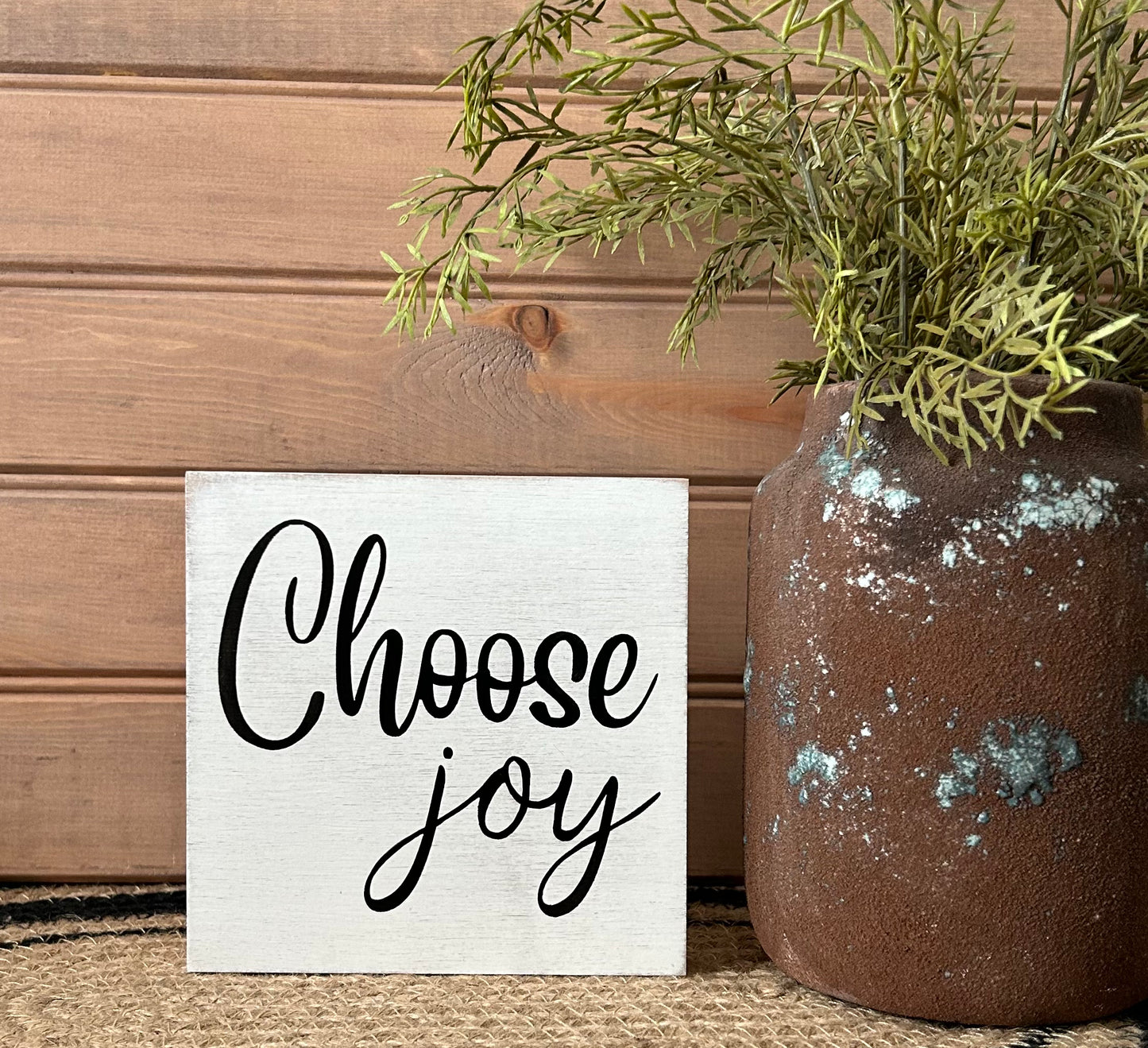 Choose Joy - Rustic Wood Shelf Sitter