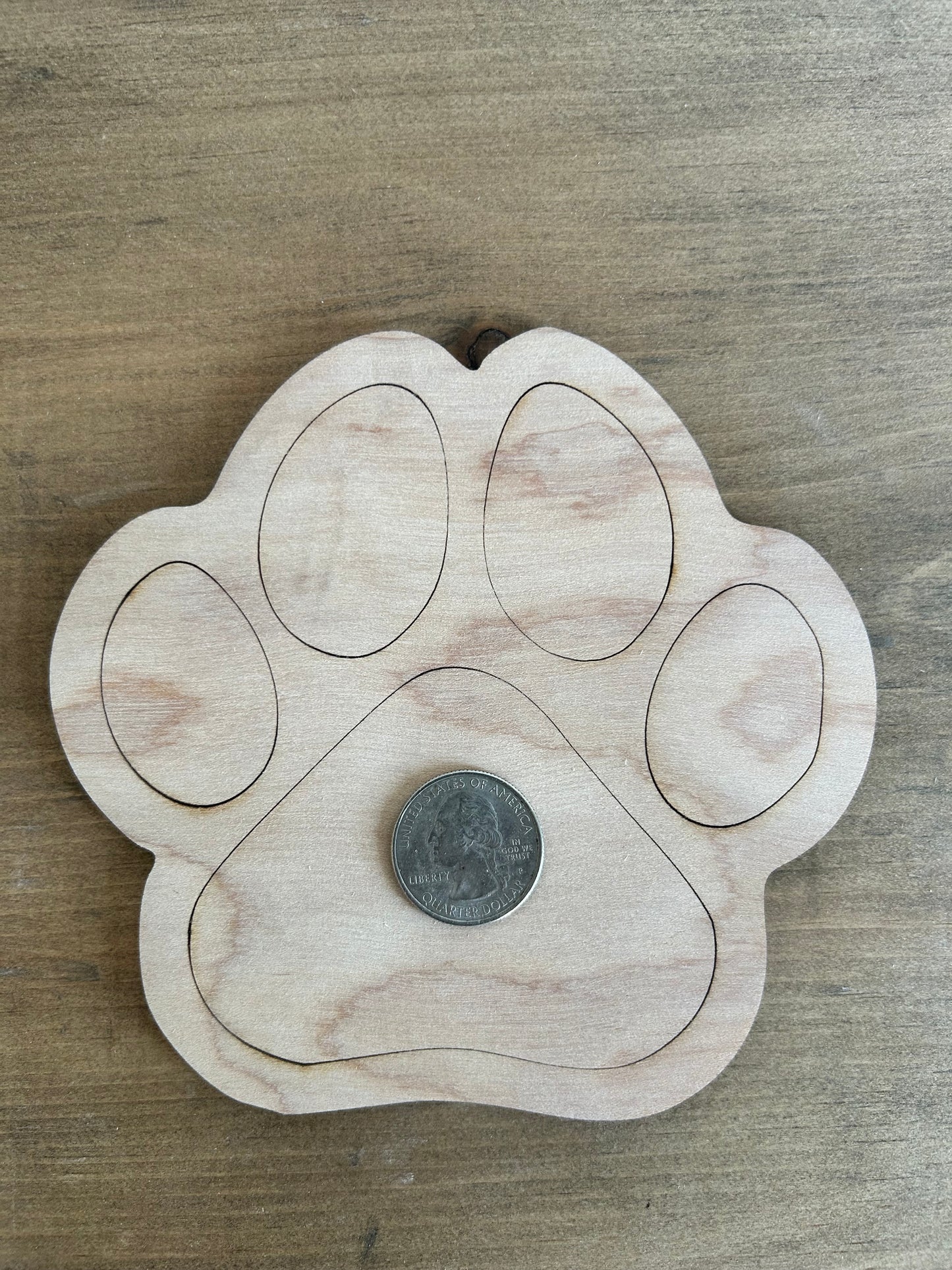 DIY Thin Blanks - Wood Paw Print - Pack of 4