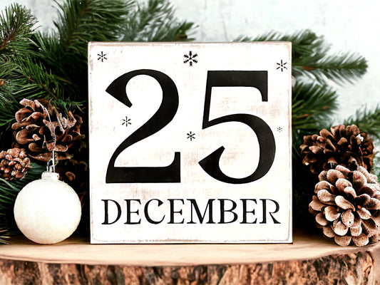 December 25 - Rustic Wood Holiday Shelf Sitter