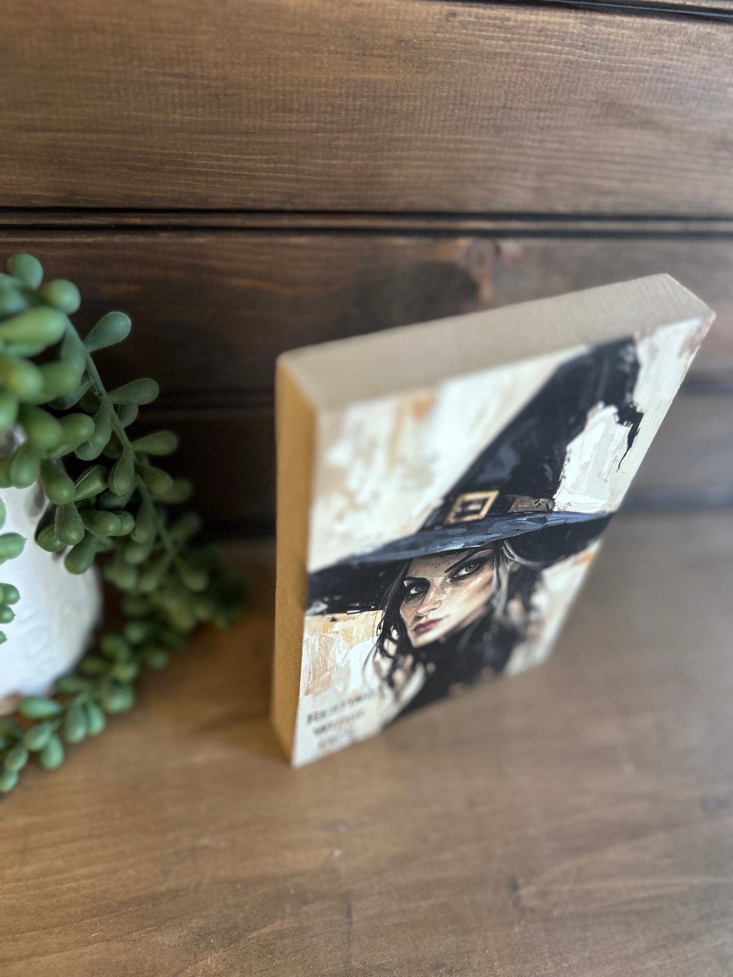 Resting Witch Face - Fall/Halloween Decor Rustic Wood Sign