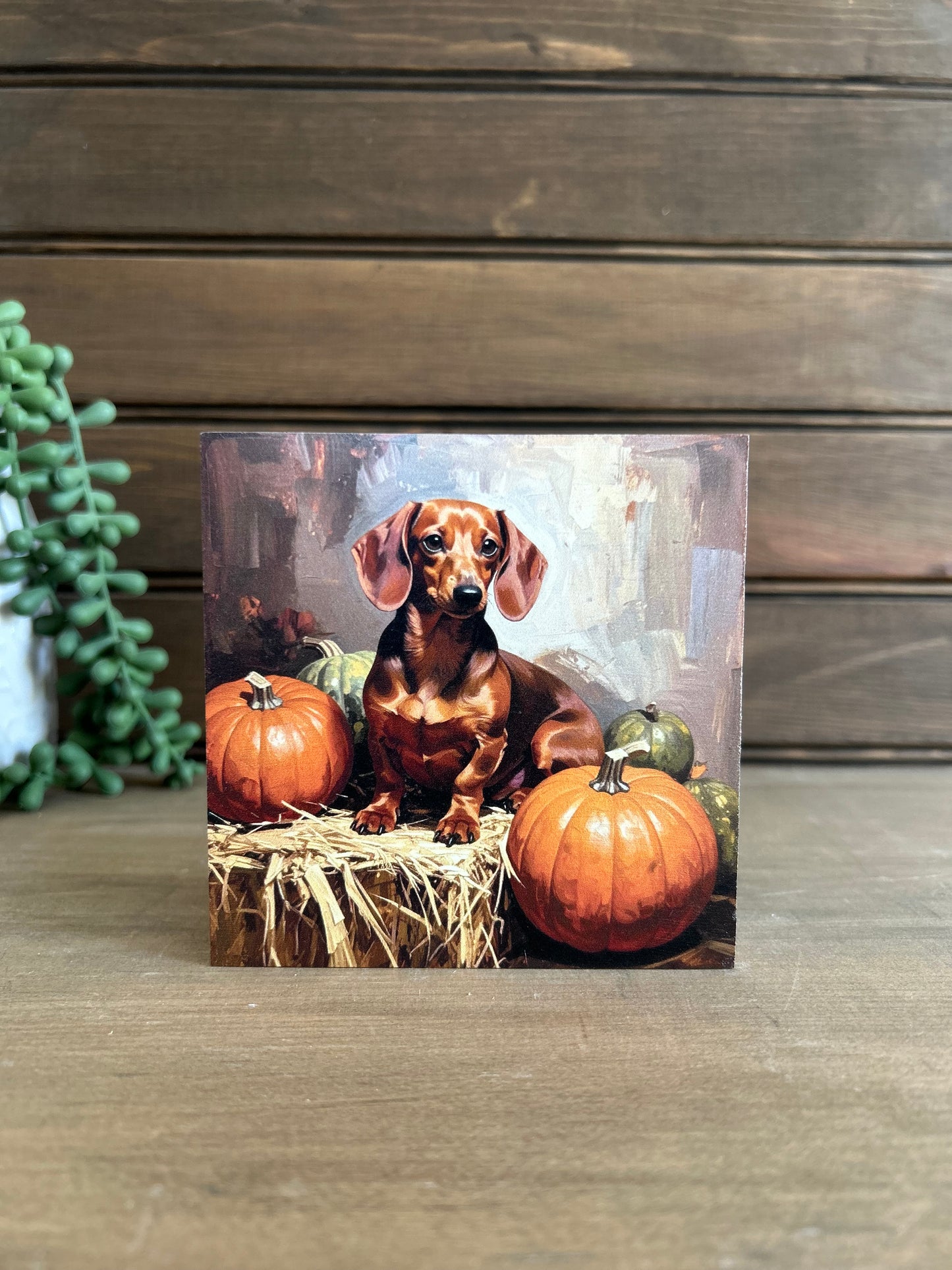 Fall Dachshund Dog Wood Sign - Fall Pet Home Decor