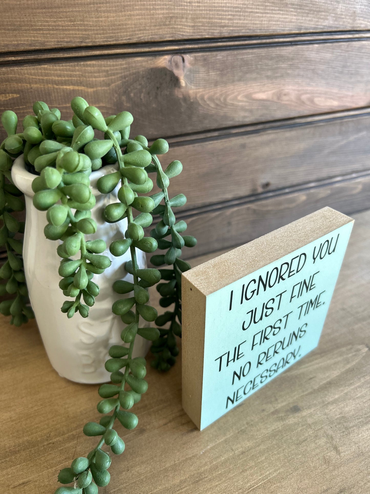 I Ignored You Just Fine - Funny Home Decor Wood Sign