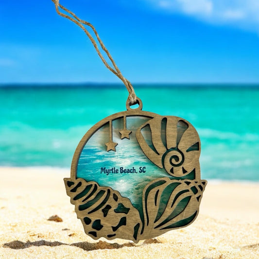 Layered Wood Shells Customizable Ornament
