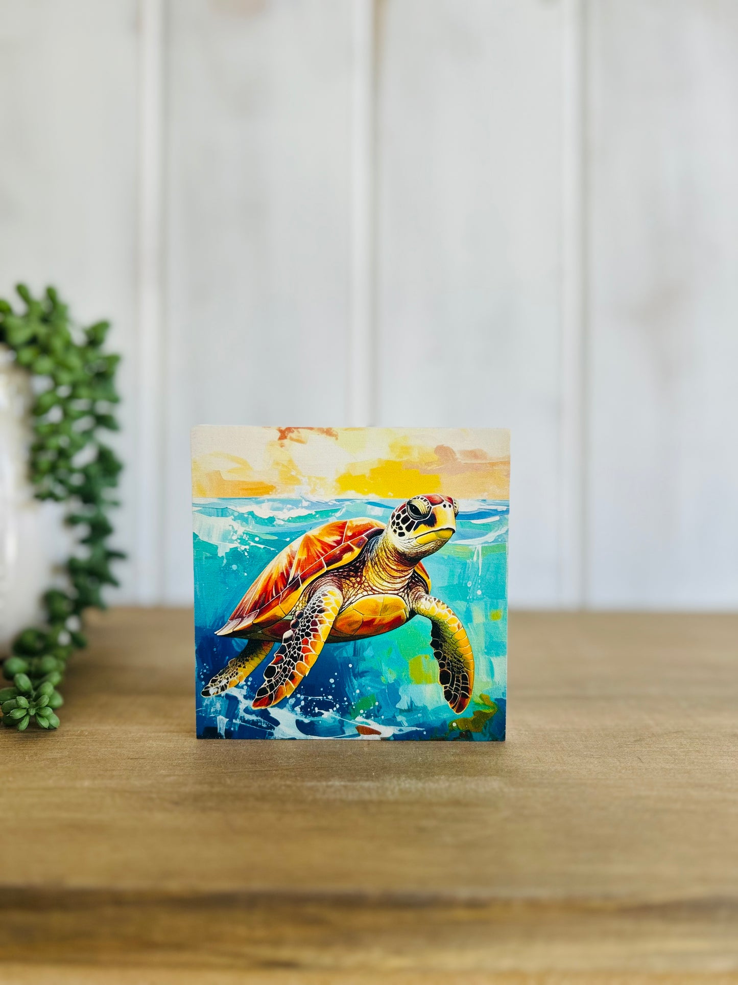 Sea Turtle - Rustic Coastal/Beach Decor Wood Sign