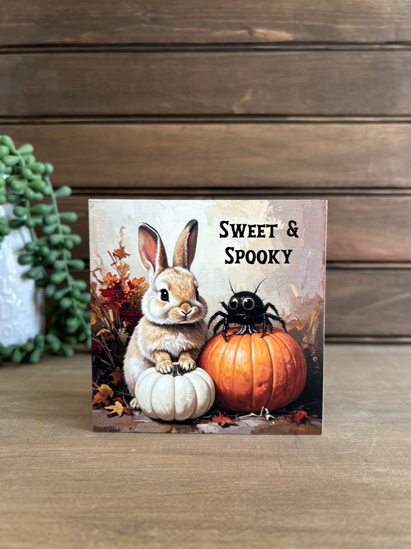 Sweet and Spooky Wood Sign - Halloween Home Decor