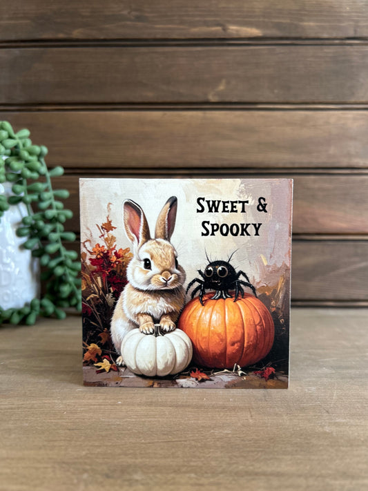 Sweet and Spooky Wood Sign - Halloween Home Decor