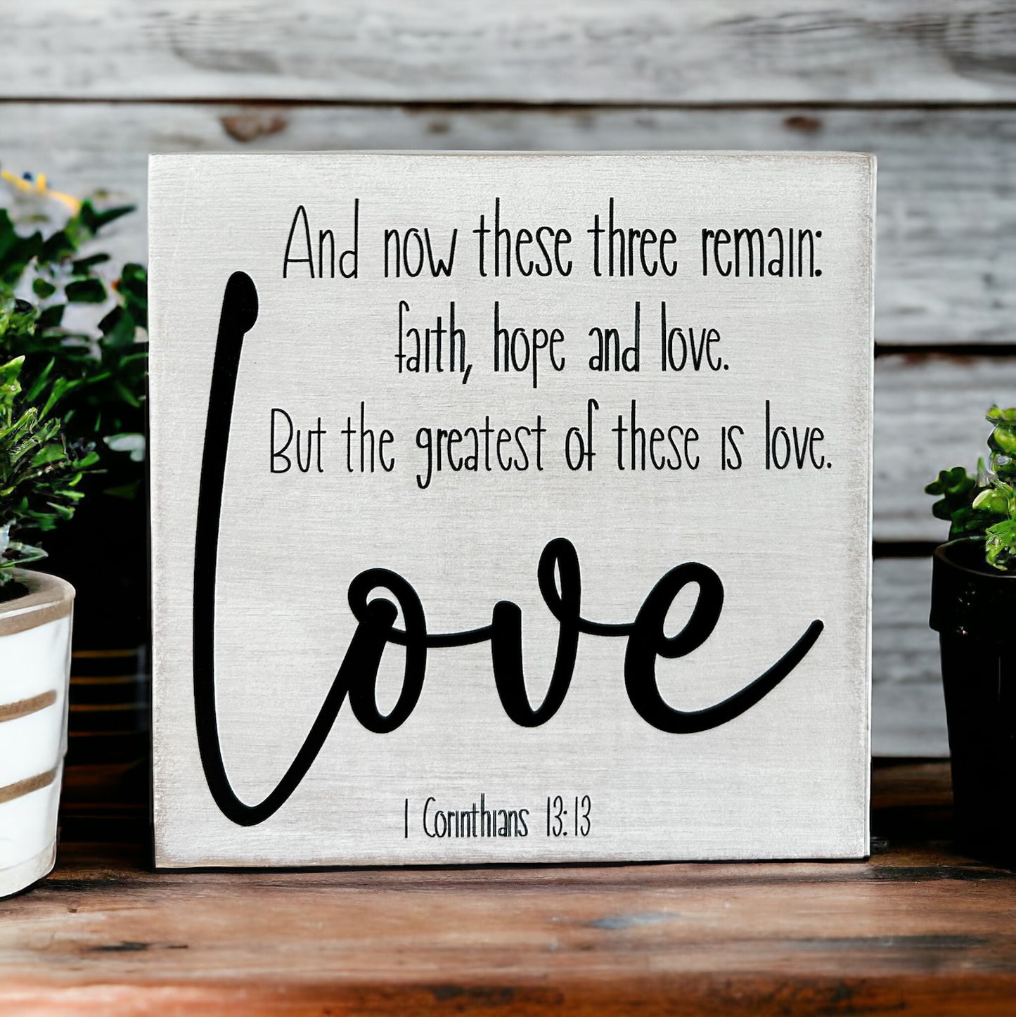 Faith Hope Love - Rustic Wood Sign Home Decor - Assorted