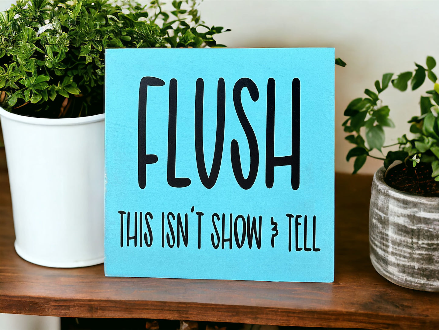 Flush - Funny Bathroom Rustic Shelf Sitter