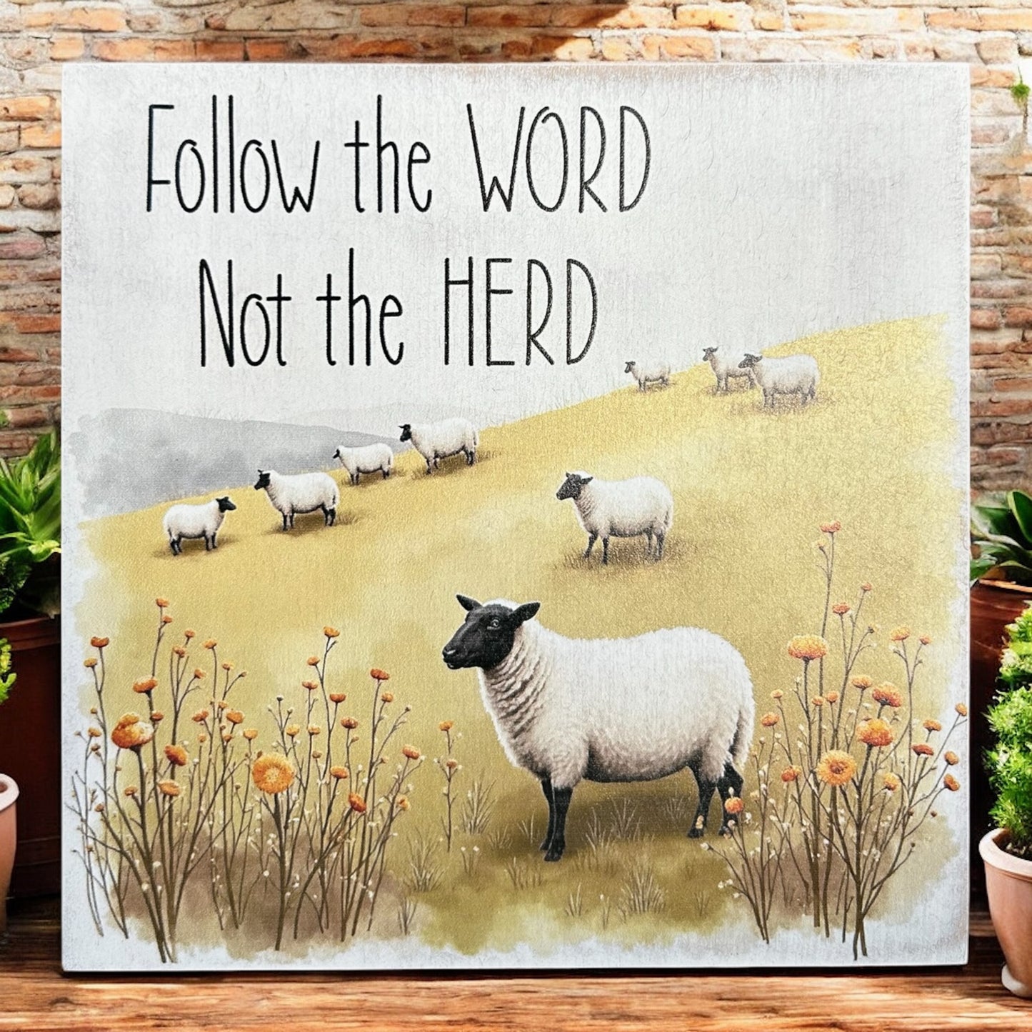 Follow the Word Not the Herd - Rustic Wood Sign