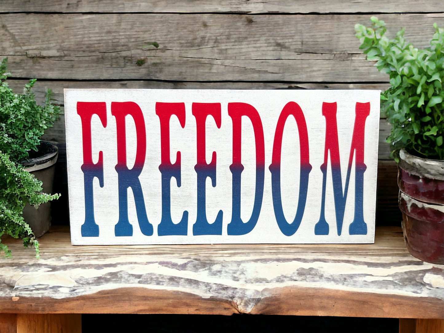Freedom - Americana Rustic Shelf Sitter