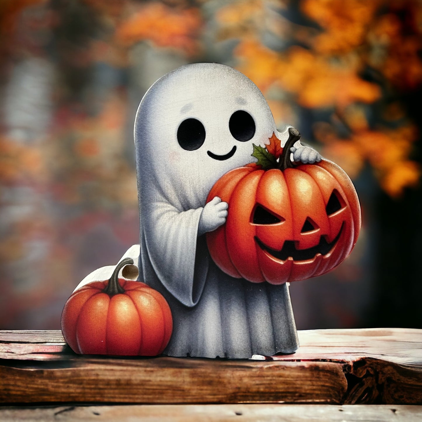 Ghost With Pumpkins - Halloween/Fall Home Decor