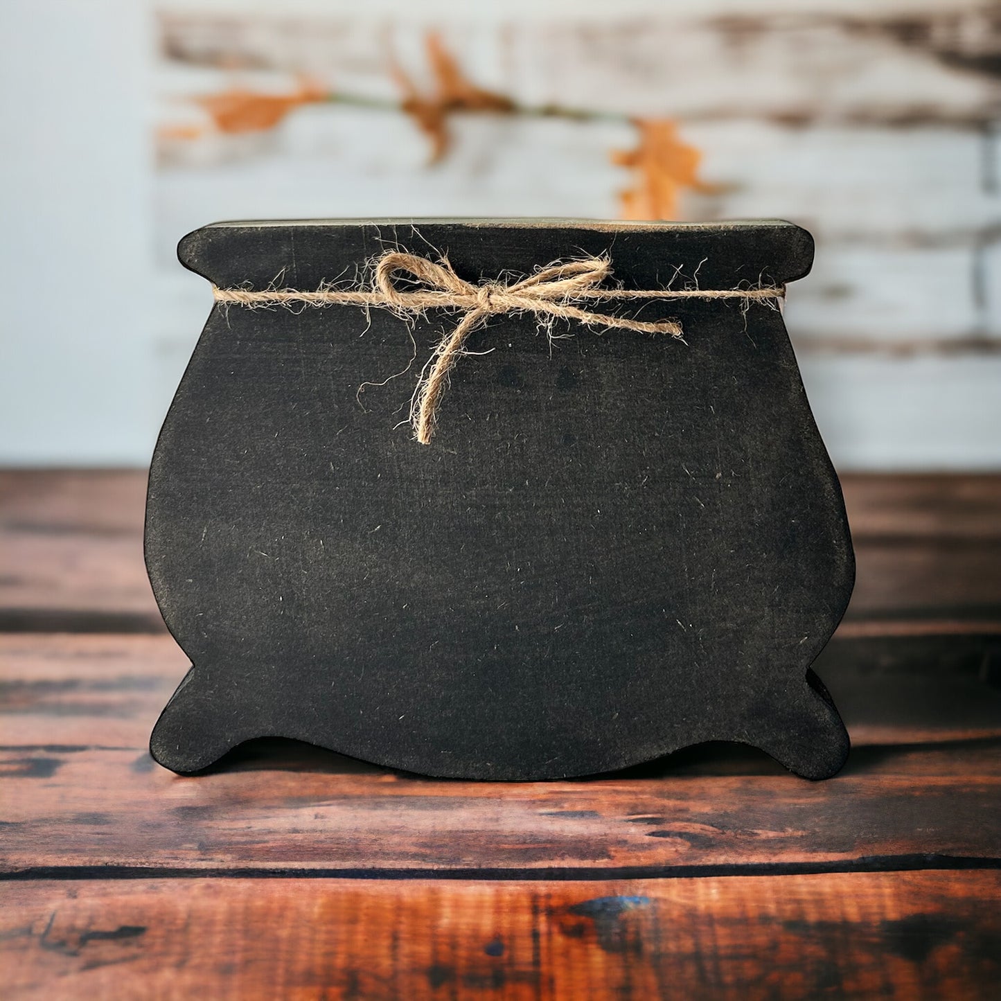 Primitive/Rustic Wood Cauldron - Halloween/Fall Decor