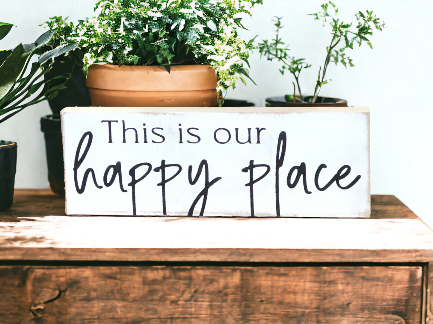 "Happy place" wood sign