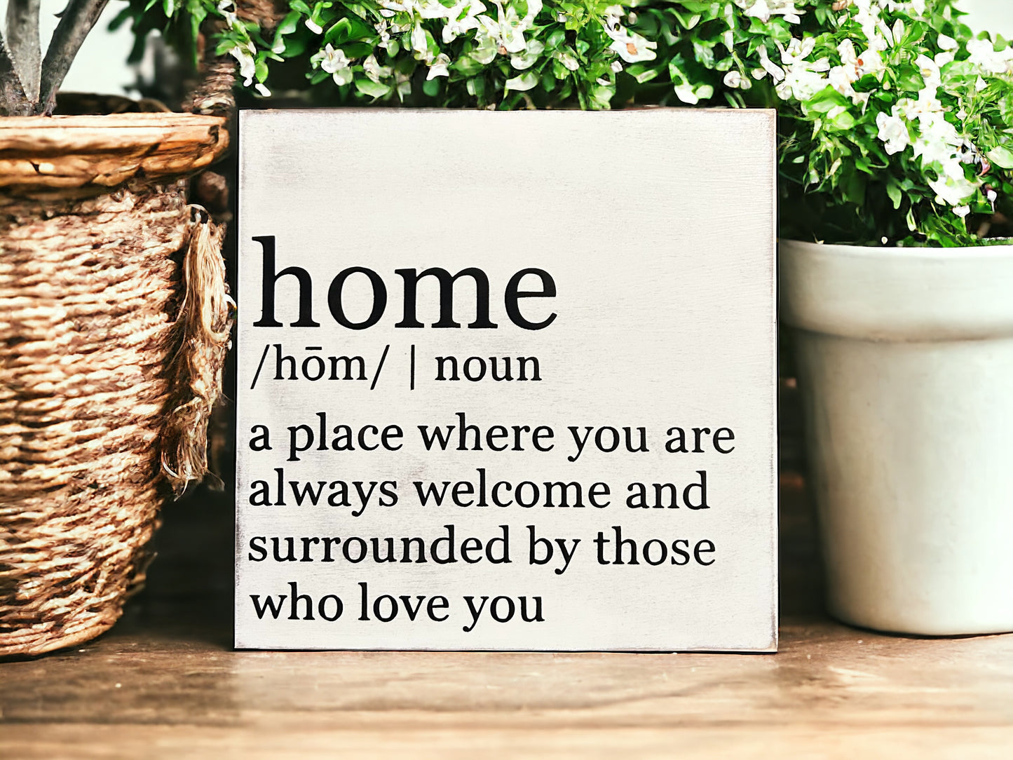 Home Definition Sign- Rustic Wood Sign