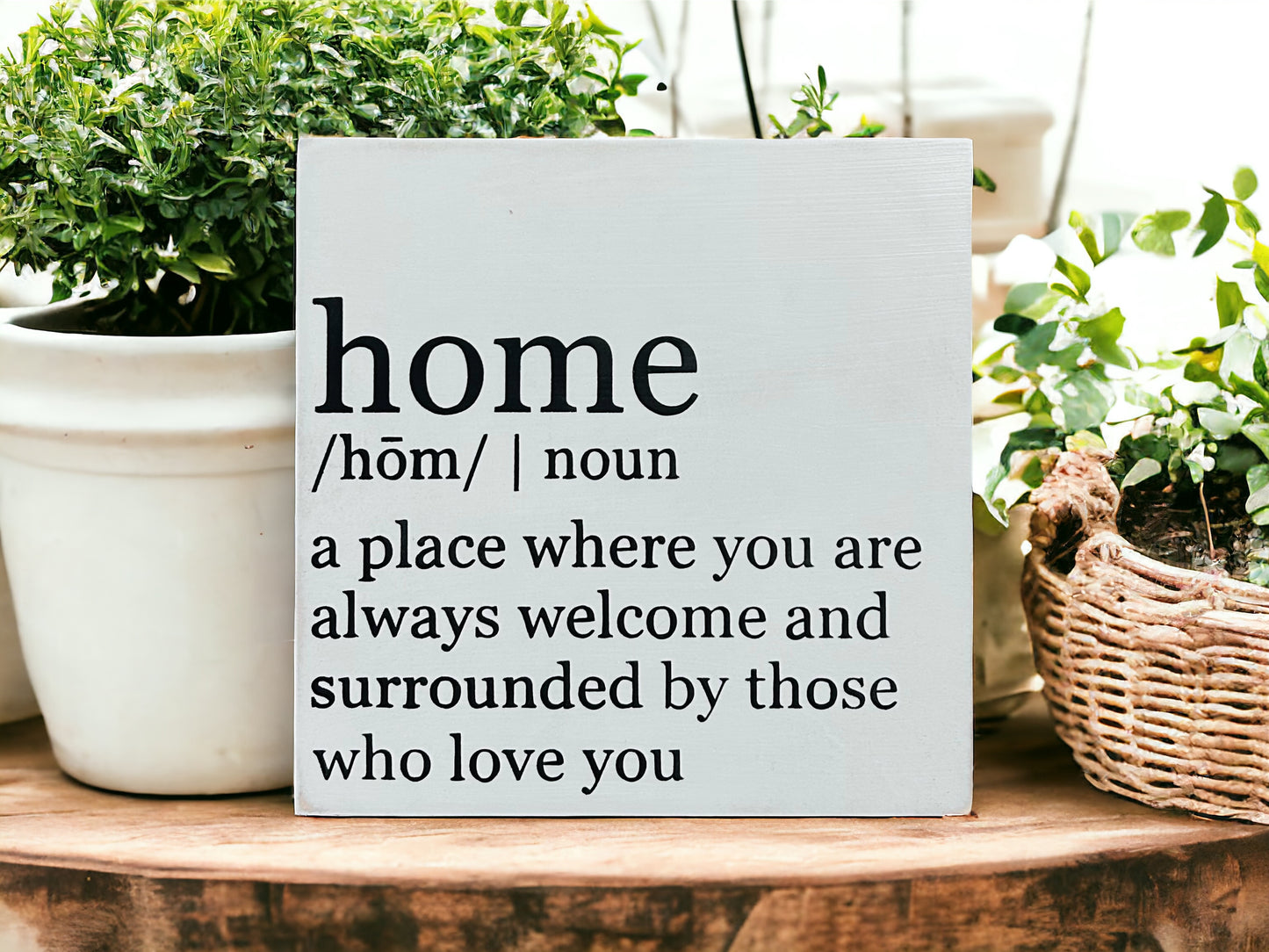 Home Definition Sign- Rustic Wood Sign