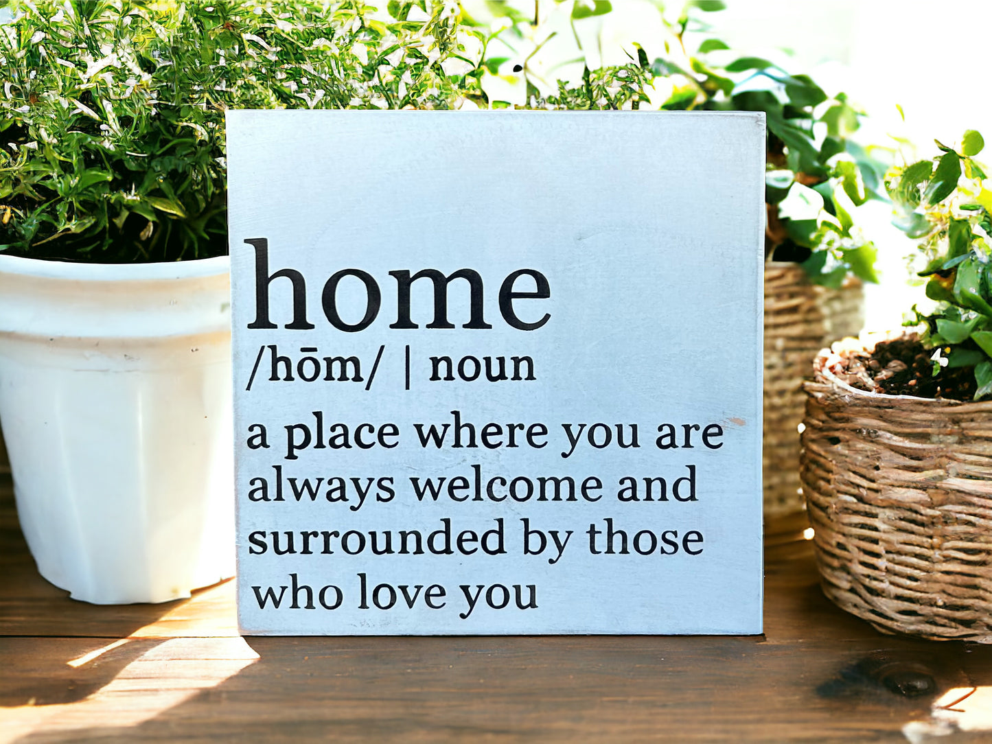 Home Definition Sign- Rustic Wood Sign